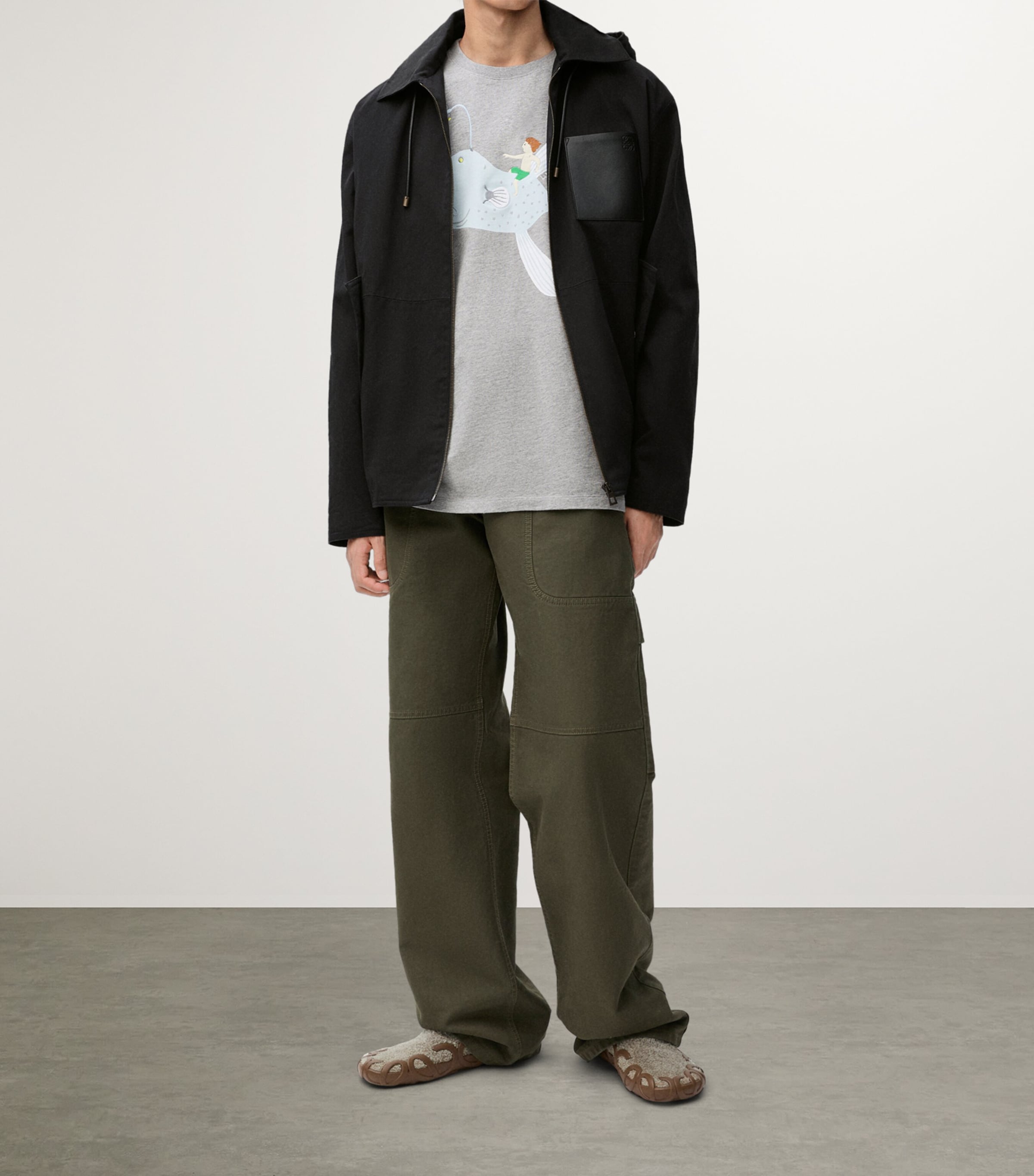 Nylon Hooded Jacket BLACK Image 2