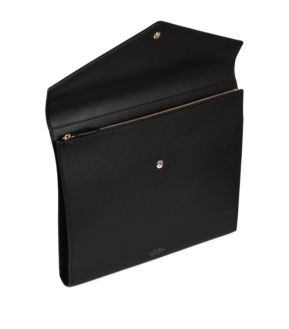 Leather Panama A4 Writing Folder BLACK Image 3