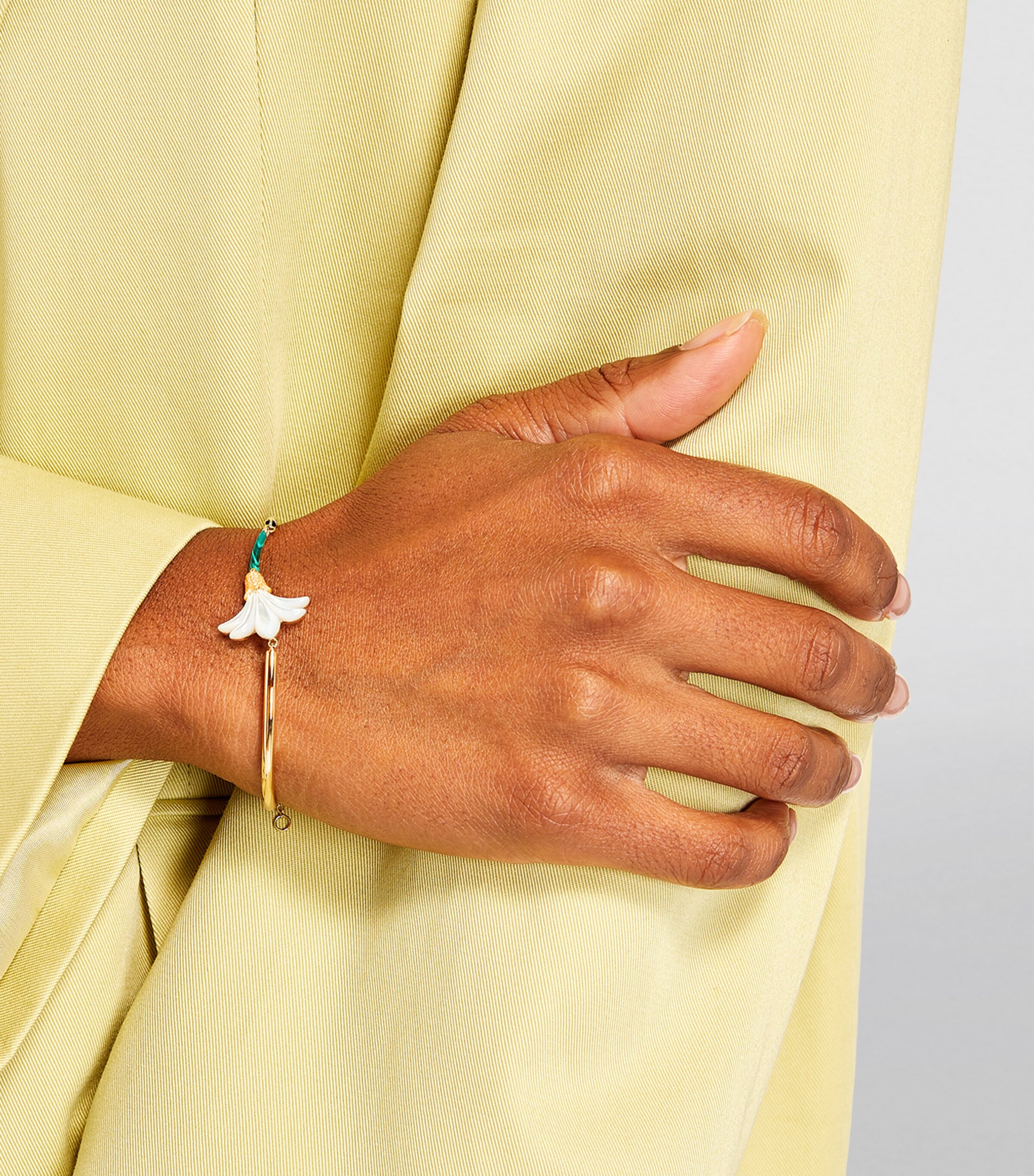 L'ATELIER NAWBAR Yellow Gold, Diamond, Mother-of-Pearl and Malachite Psychedeliah Bangle Yellow Gold Image 5