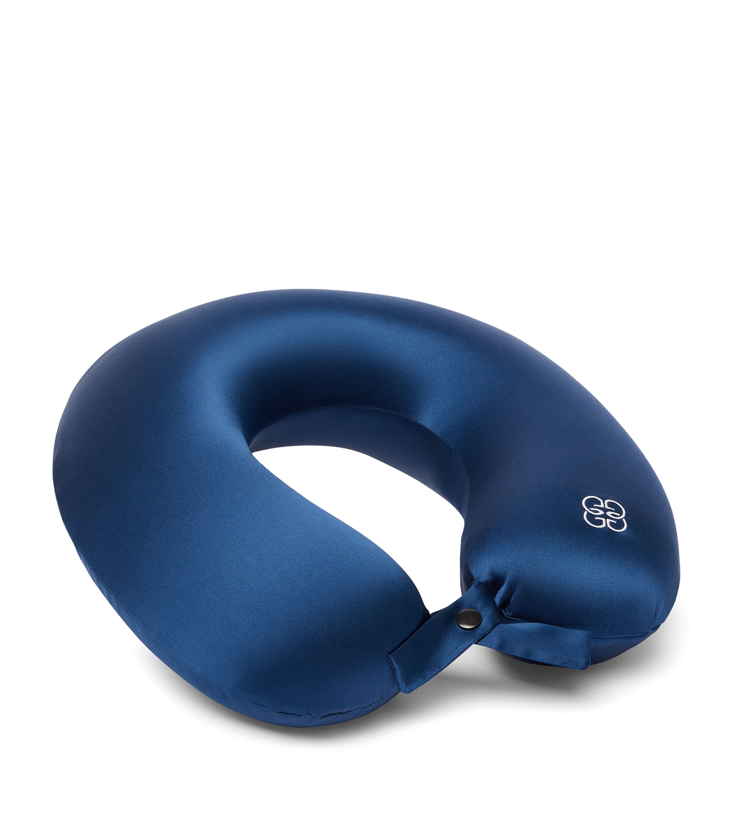 Mulberry Silk-Memory Foam Neck Travel Pillow (30cm x 30cm) NAVY Image 1