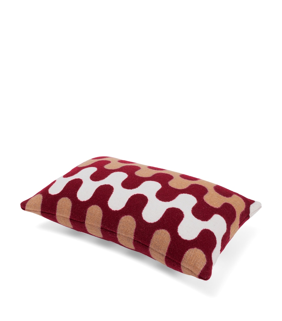 Wool Modernism 001 Cushion (40cm x 60cm) 7E15 - BURGUNDY/TAN Image 3