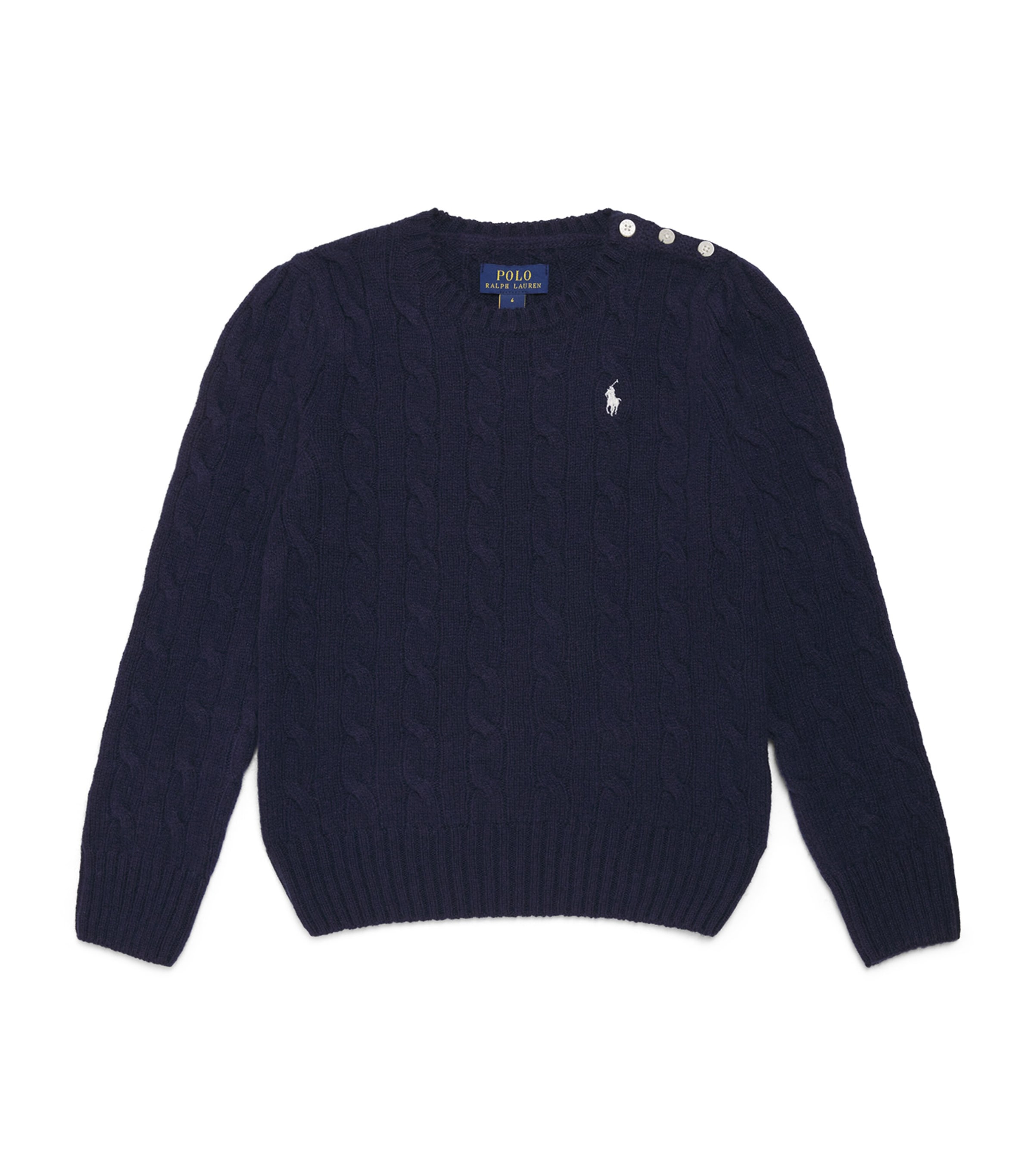 Ralph Lauren Wool-cashmere Cable-knit Sweater In Blue