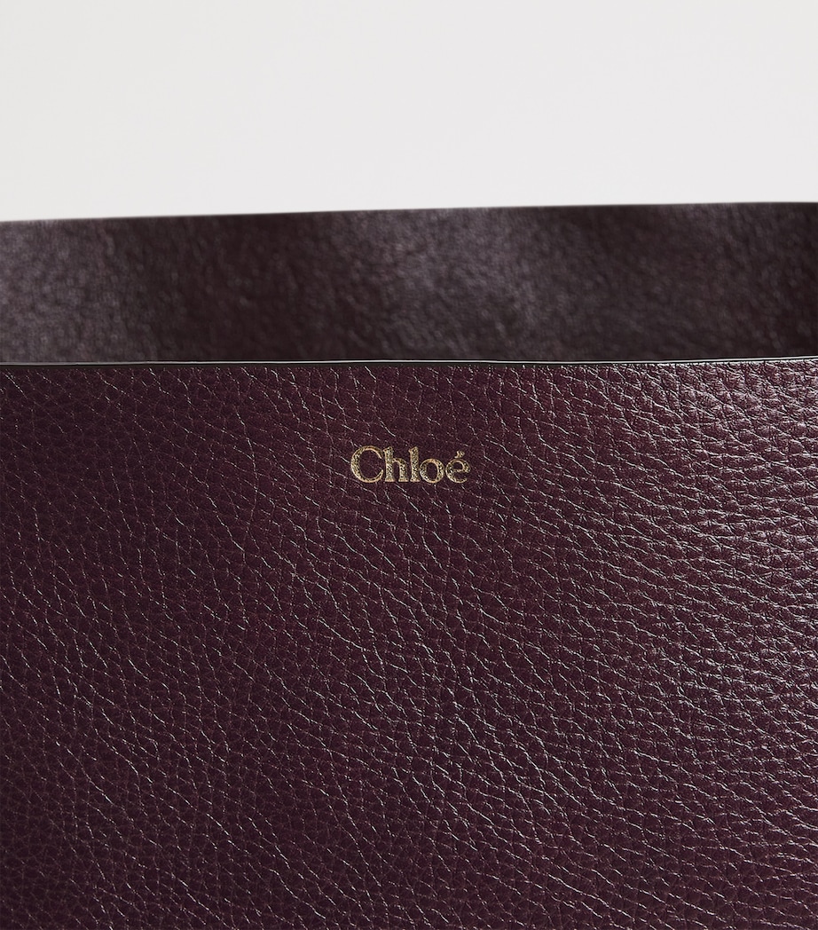 Large Leather Spin Tote Bag PERFECT PLUM Image 6