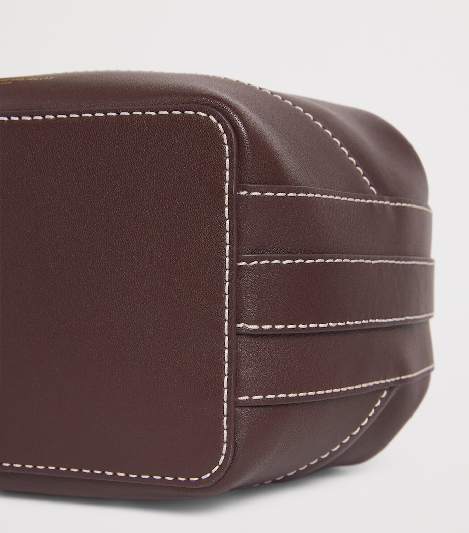 Leather Alvan Bucket Bag BURGUNDY Image 7