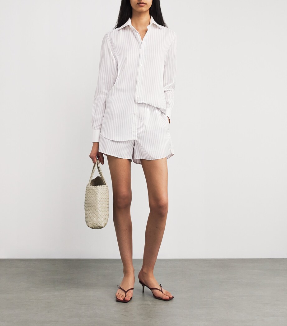 Tencel The Boxer Shorts SILVER STRIPE Image 2