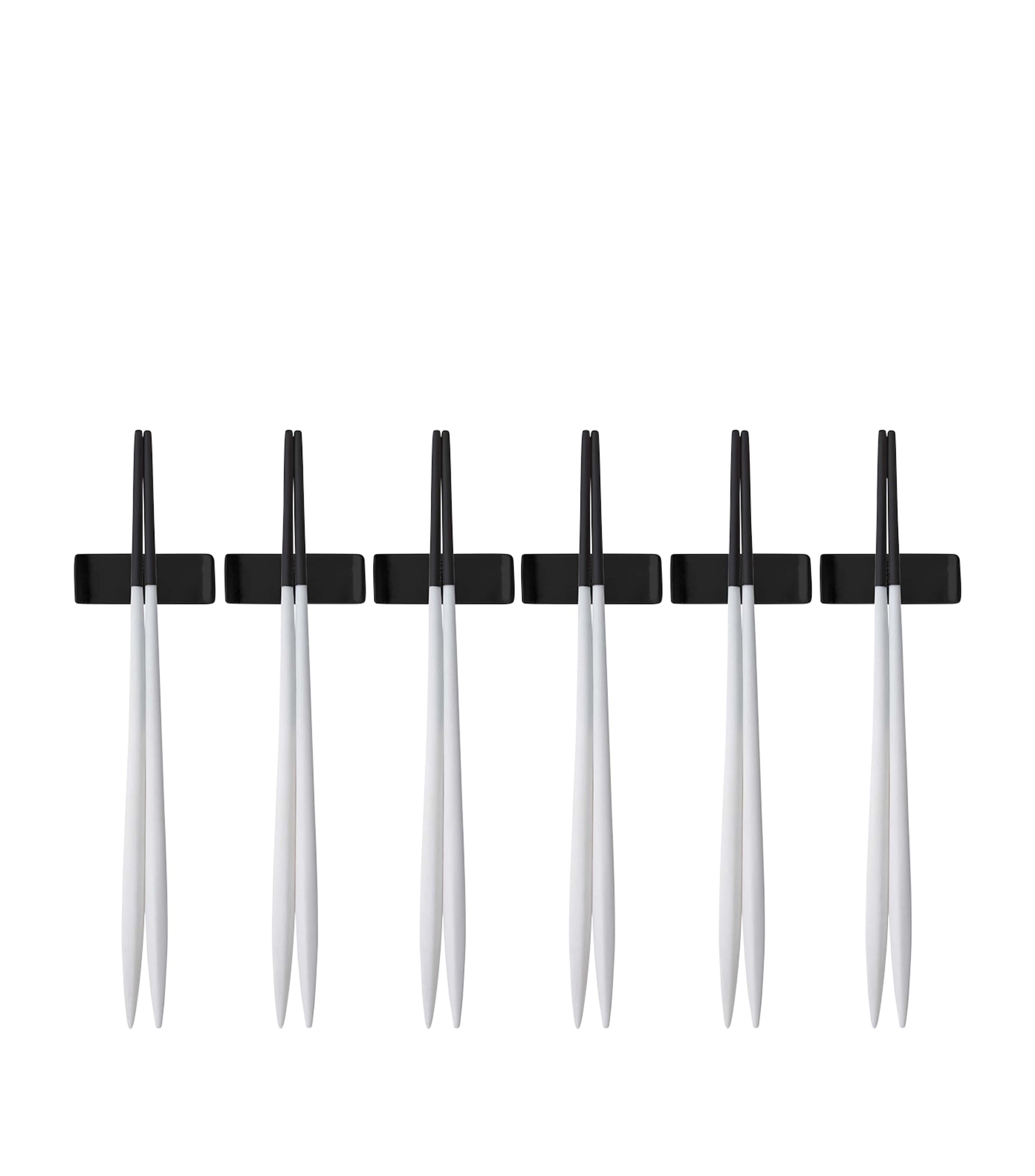 Bugatti Set Of 6 Stainless Steel Ares Chopsticks In Black
