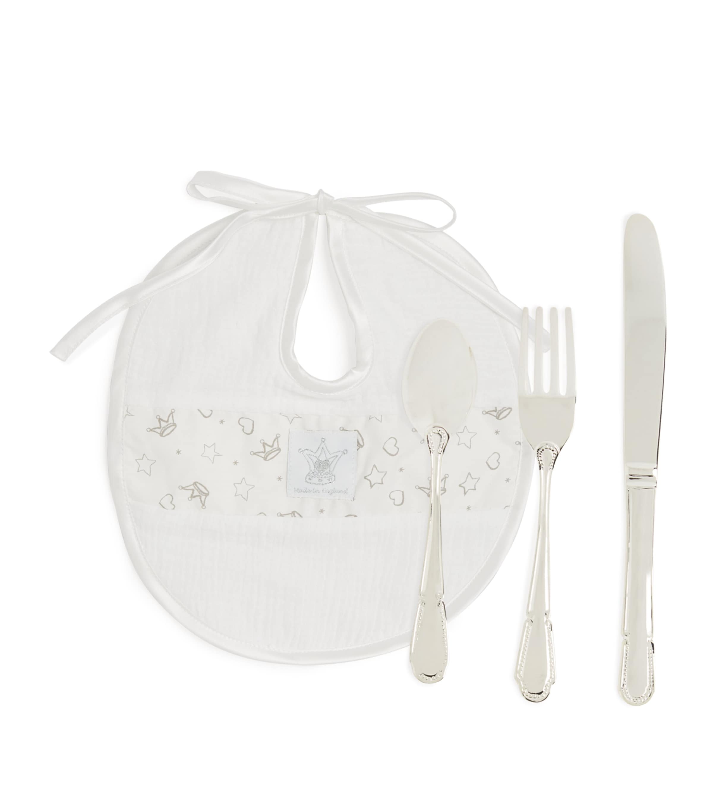 Bib And Cutlery Set CREAM/SILVER Image 2