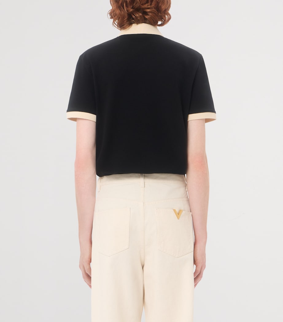 Valentino Garavani Mens Cotton Jersey VGold Polo Shirt Image 4