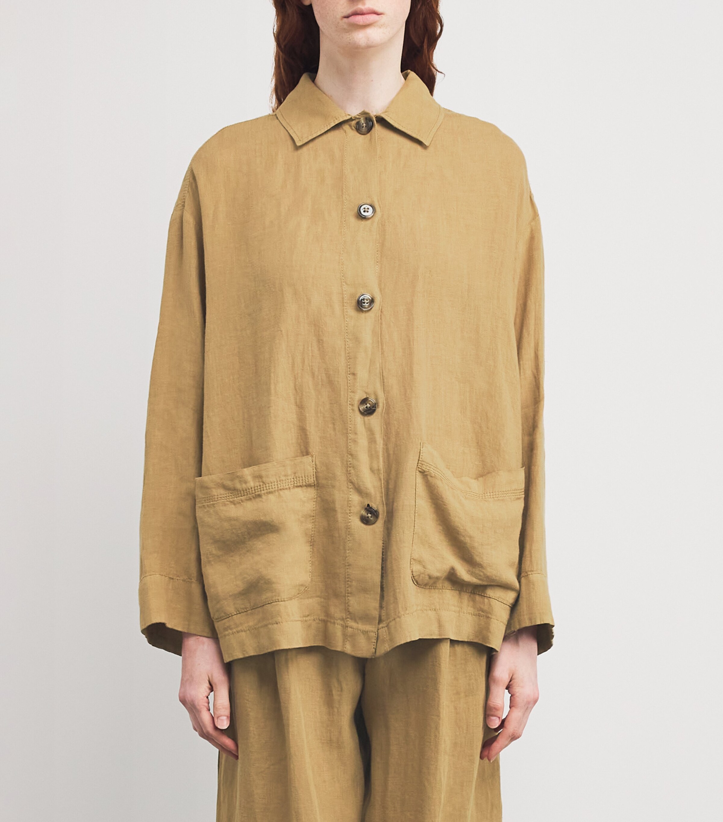Linen Overshirt SAND Image 3