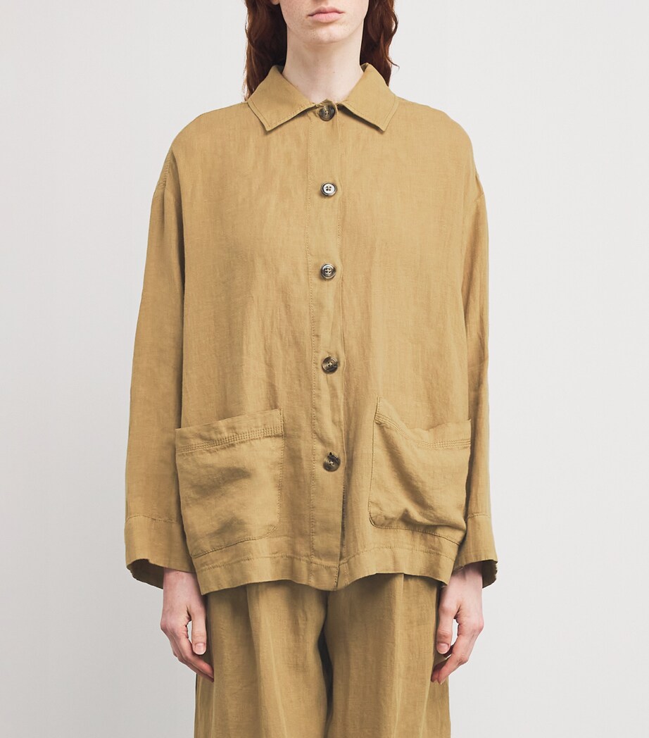 MAX&Co. Womens Linen Overshirt Sand Image 3