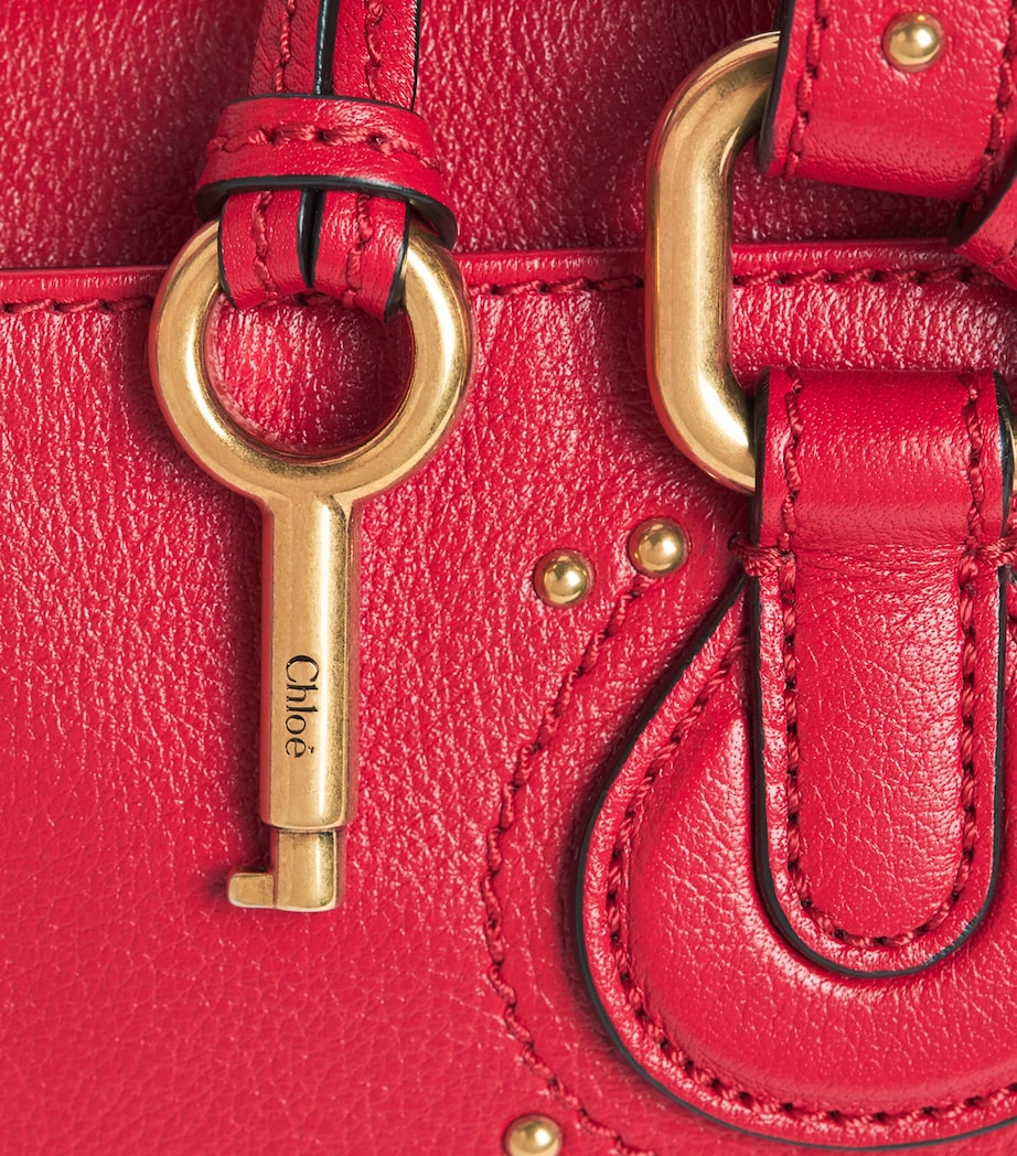 Chloé Small Leather Paddington Top-Handle Bag Tulip Red Image 4