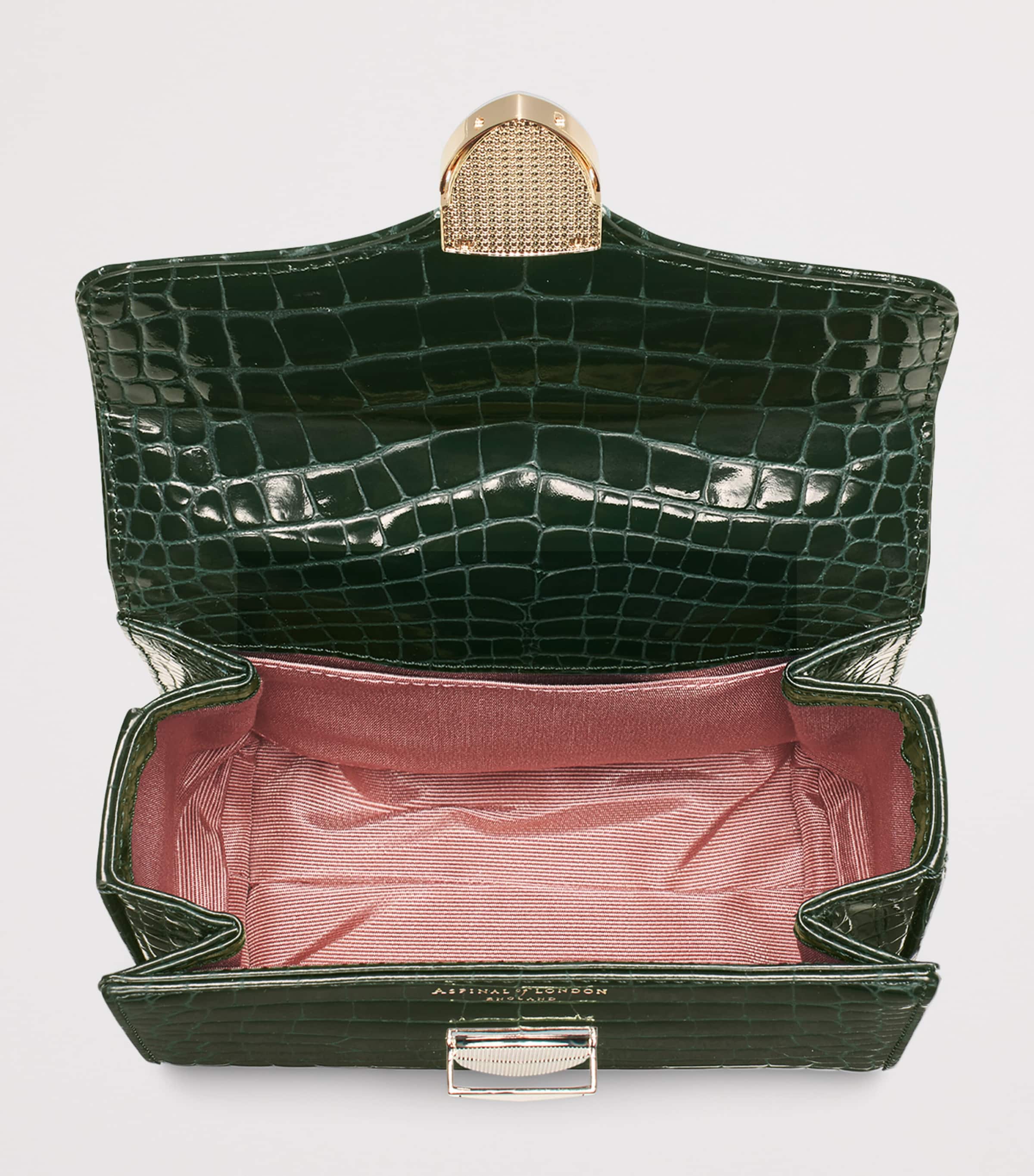 Aspinal Of London Mini Leather Mayfair Top-Handle Bag Evergreen Image 5