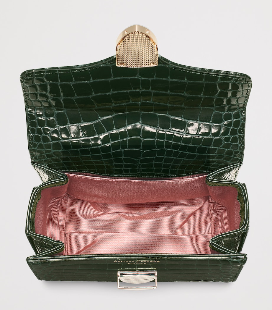Aspinal Of London Mini Leather Mayfair Top-Handle Bag Evergreen Image 5