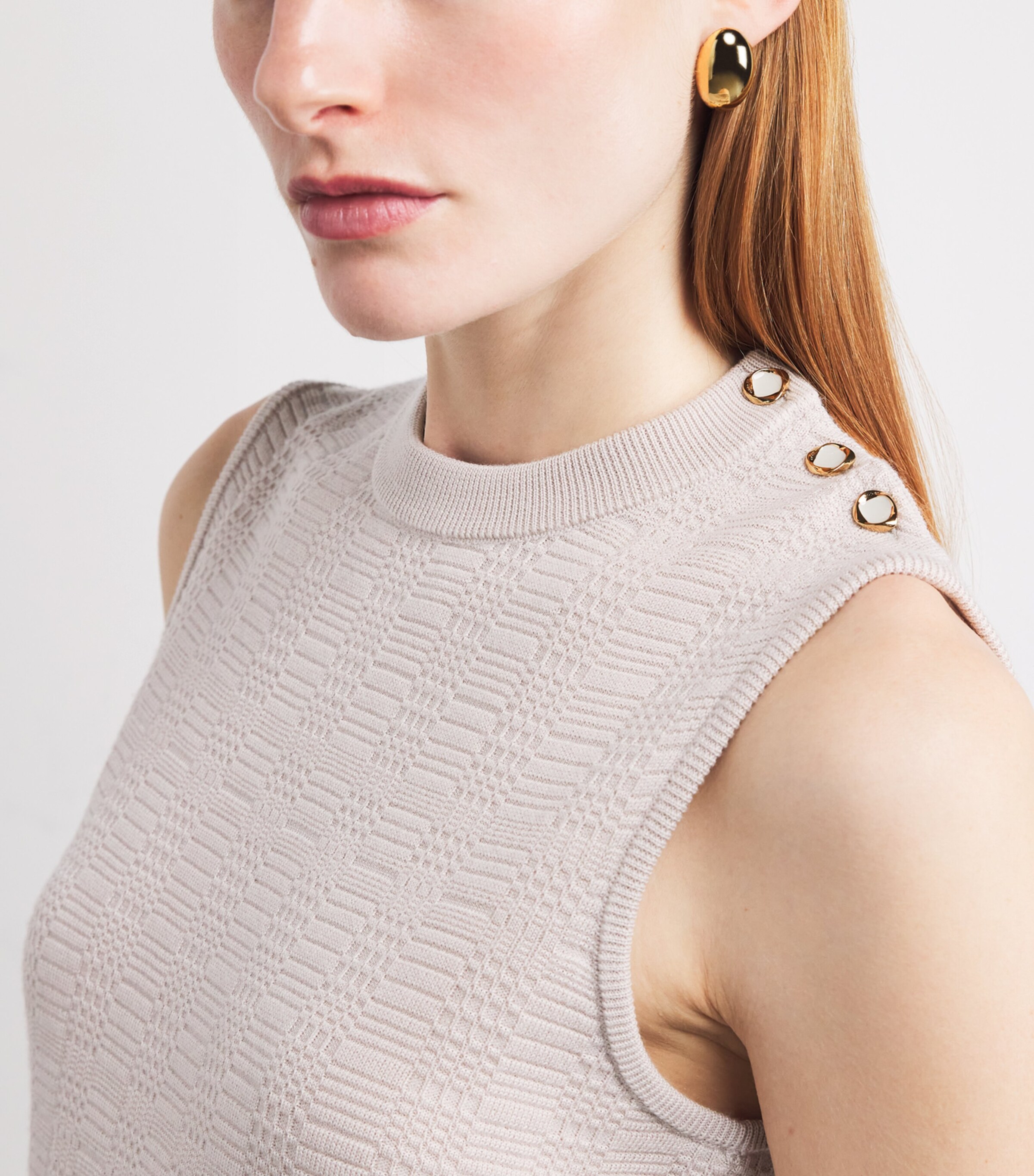 Wool-Blend Sleeveless Top N23 LIGHT GREY - STONE Image 6