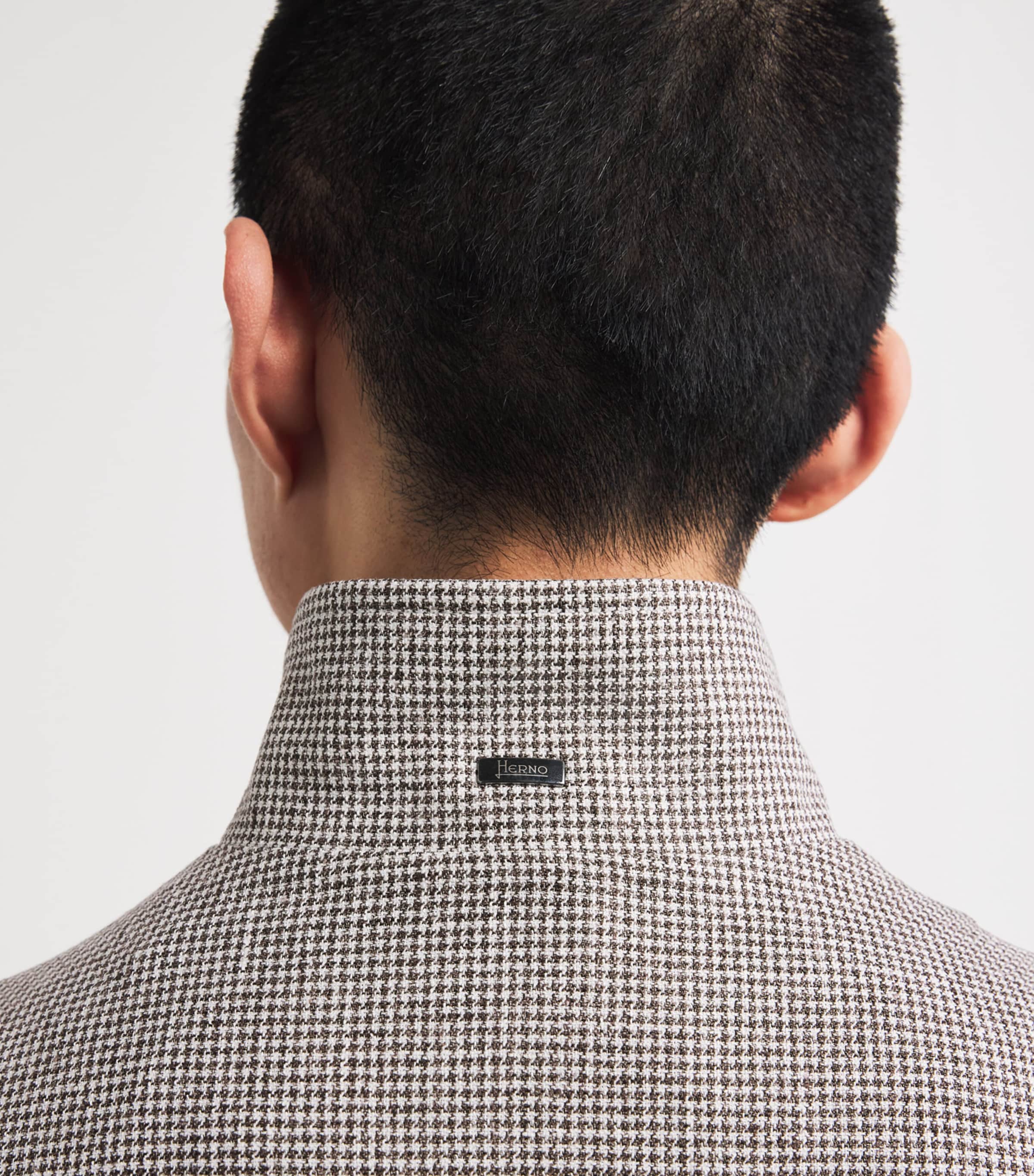 Linen-Blend Houndstooth Bomber Jacket MUD 8600 Image 3