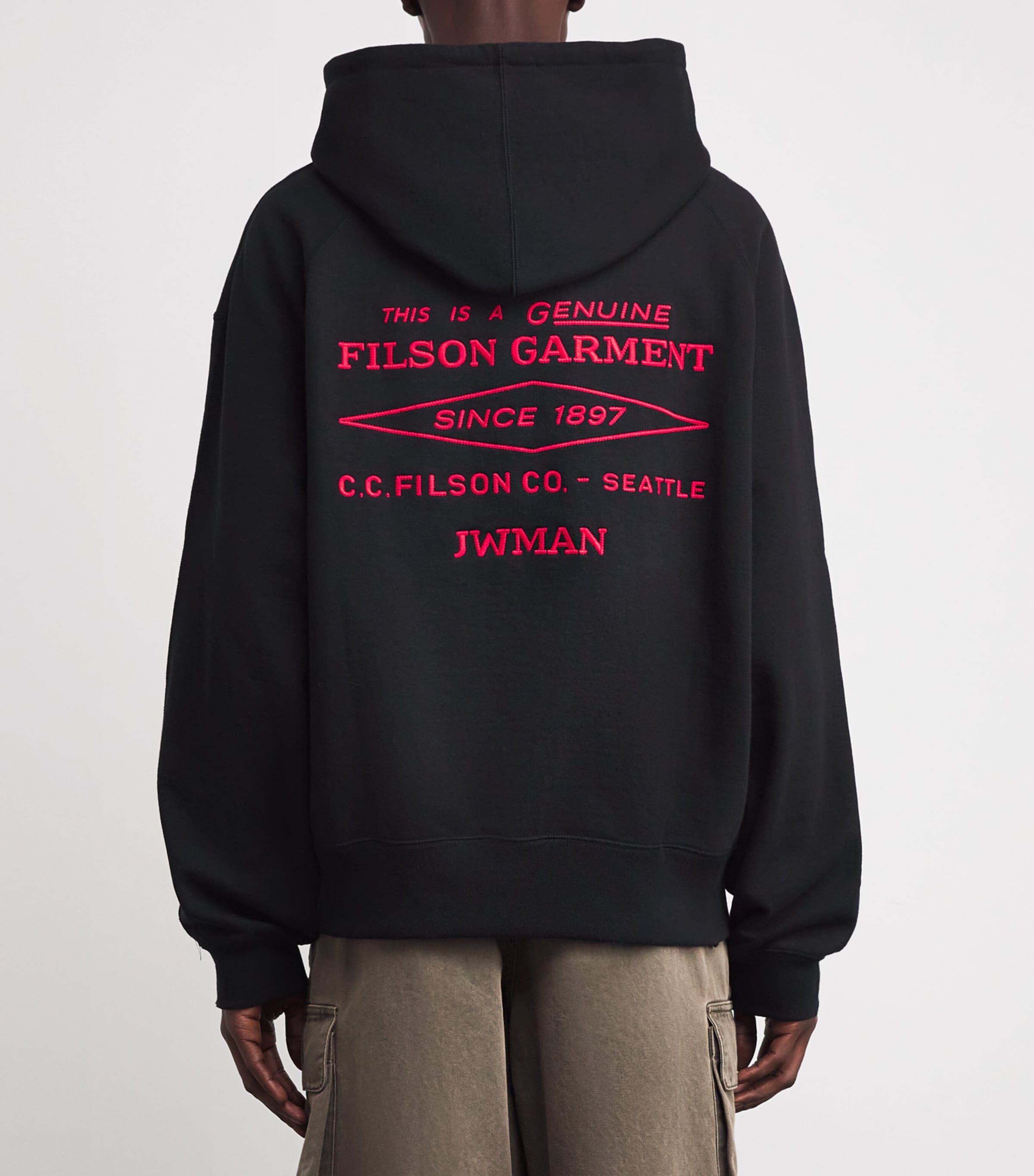 x Filson Oversized Hoodie BLACK X RED Image 4