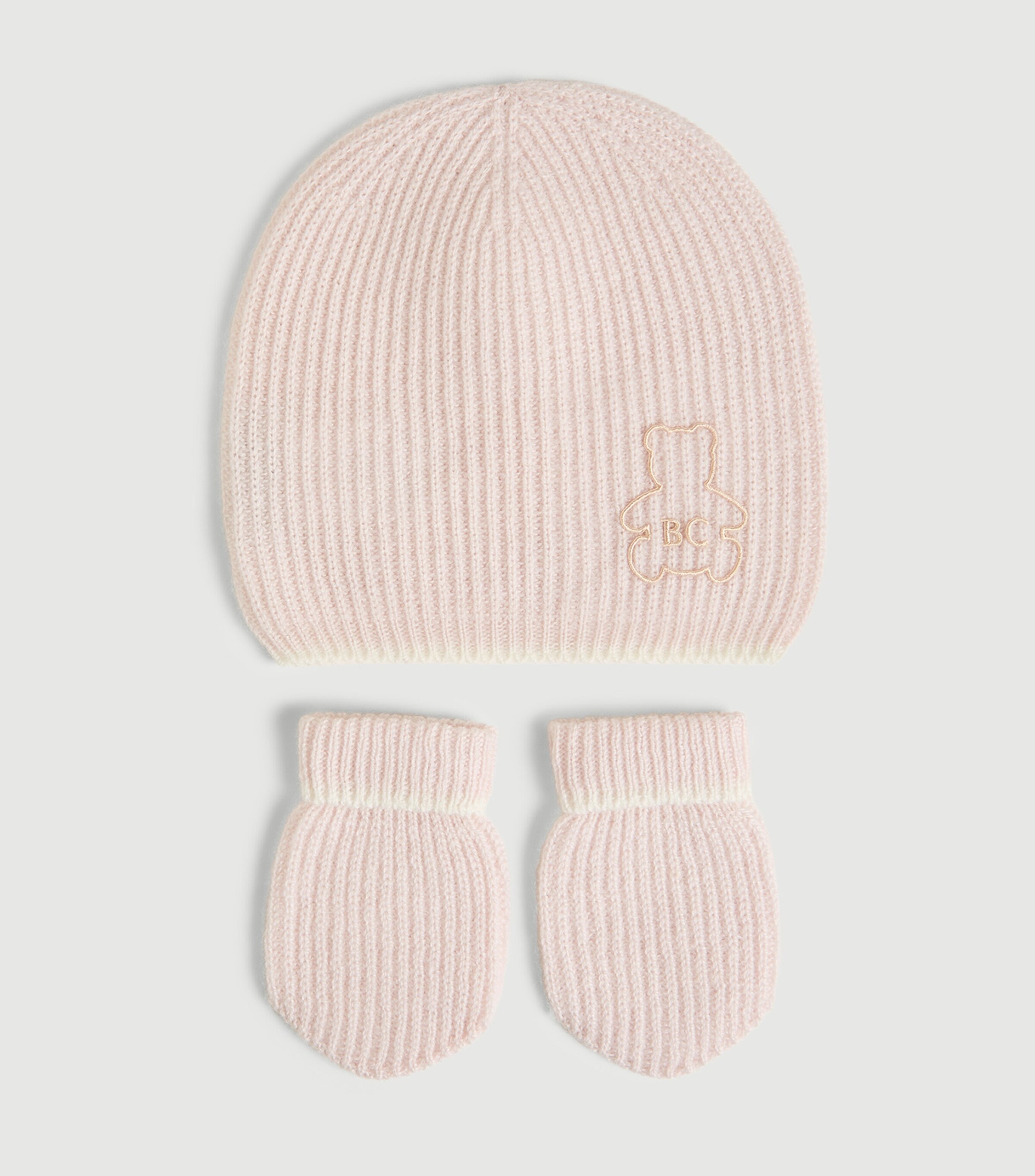 Brunello Cucinelli Kids Cashmere Rib Beanie, Mittens and Socks Set Image 2