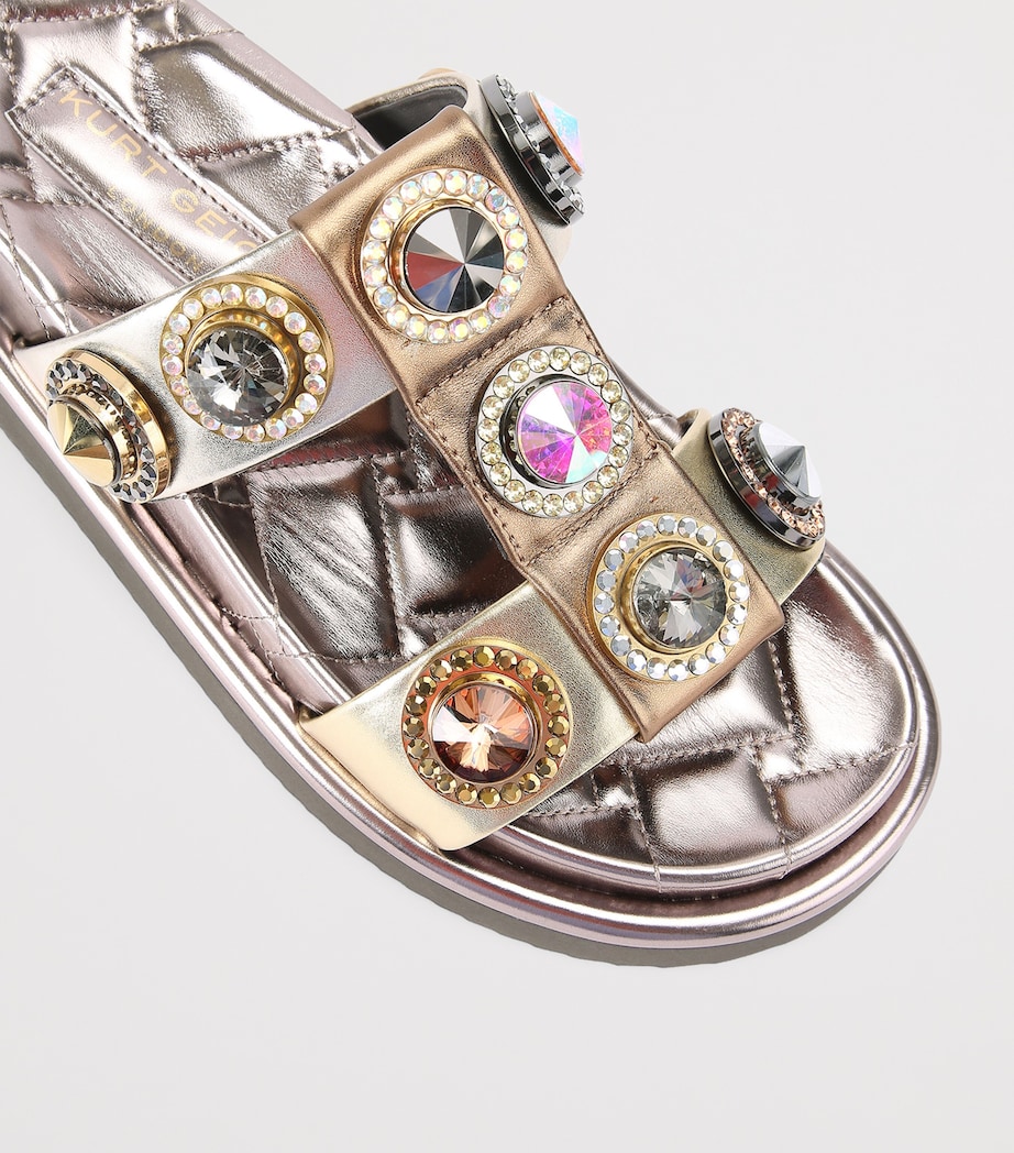 Leather Orson Crystal Sandals GOLD COMB Image 3