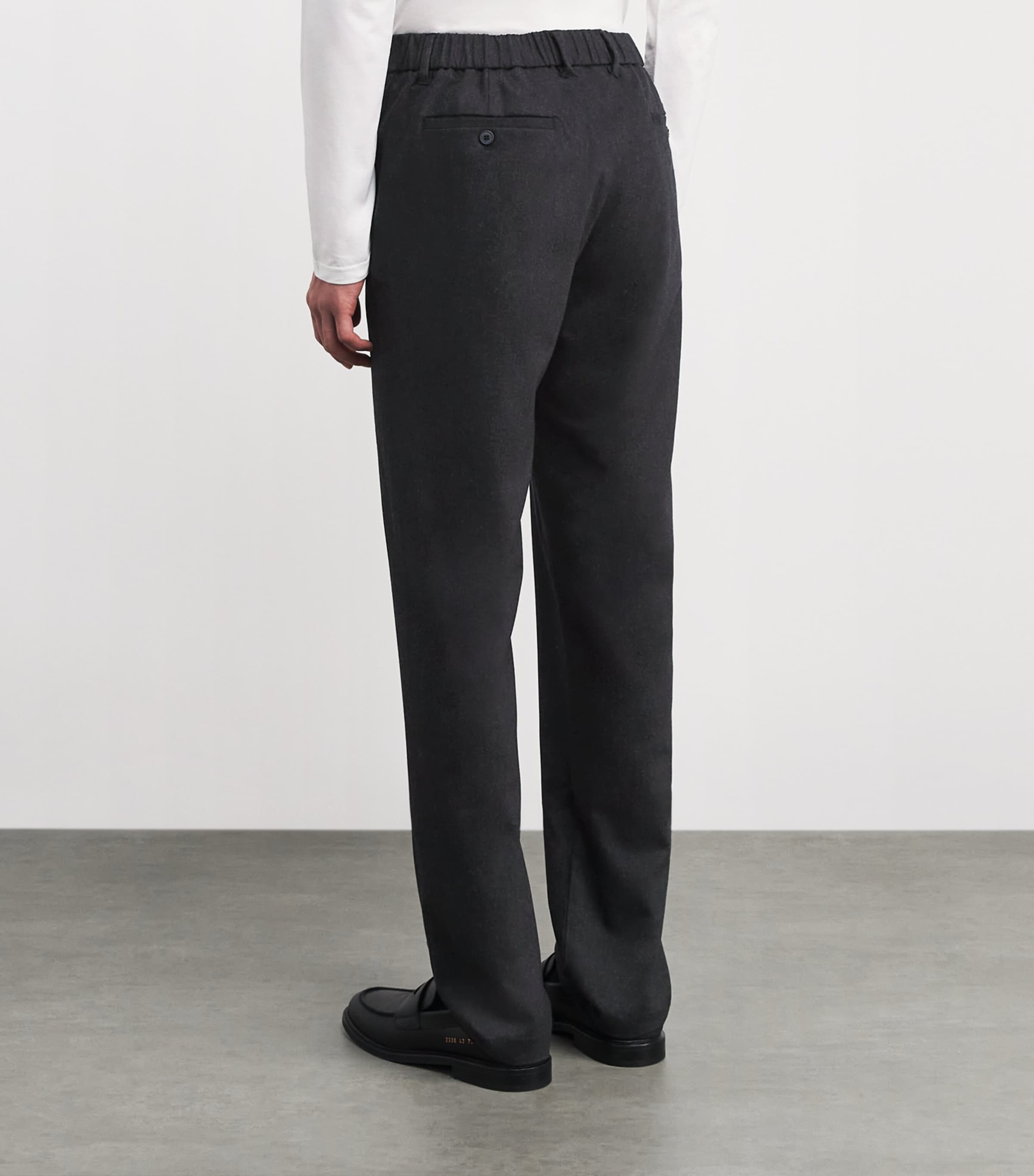 Wool-Cashmere Straight Trousers CHARCOAL MELANGE Image 4