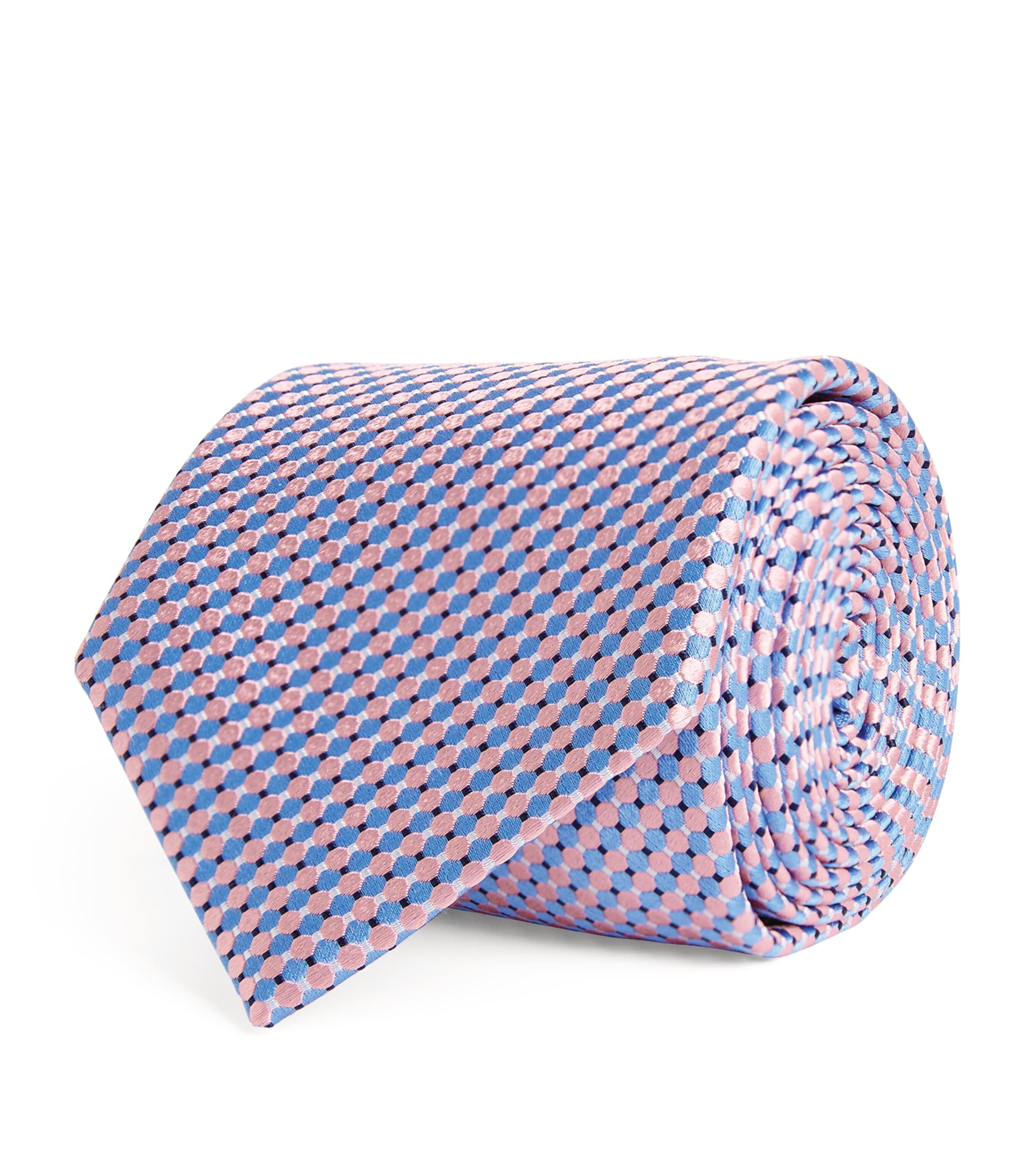 Eton Geometric Pattern Tie In Purple