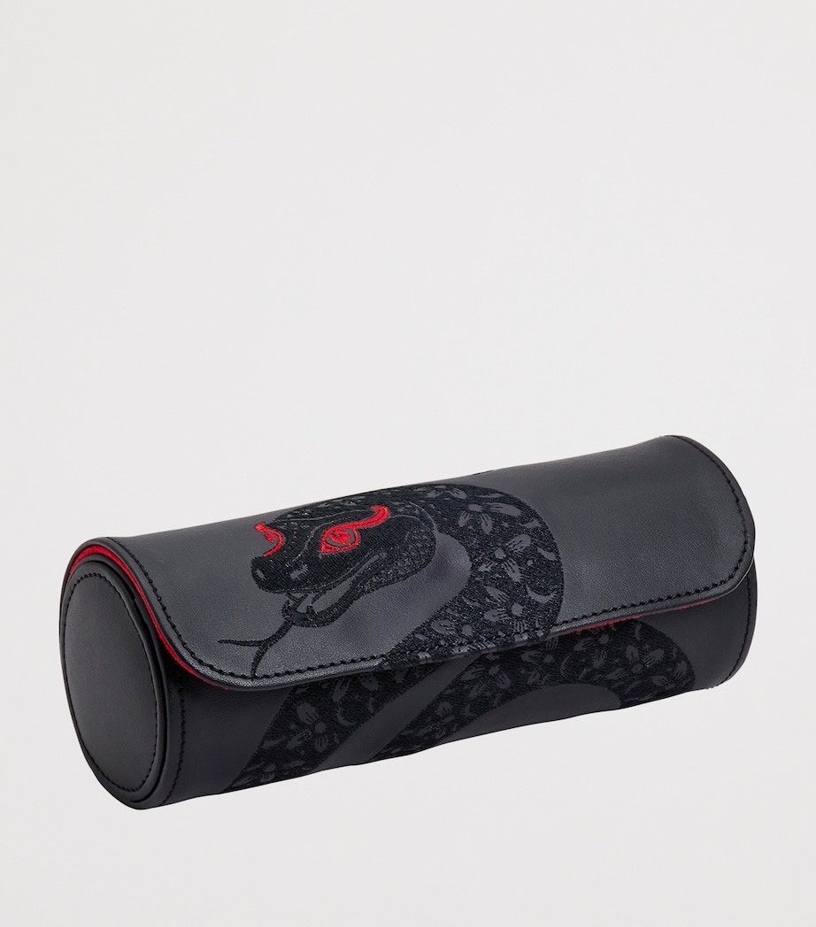 Vegan Year Of The Snake Lunar Triple Watch Roll BLACK Image 2