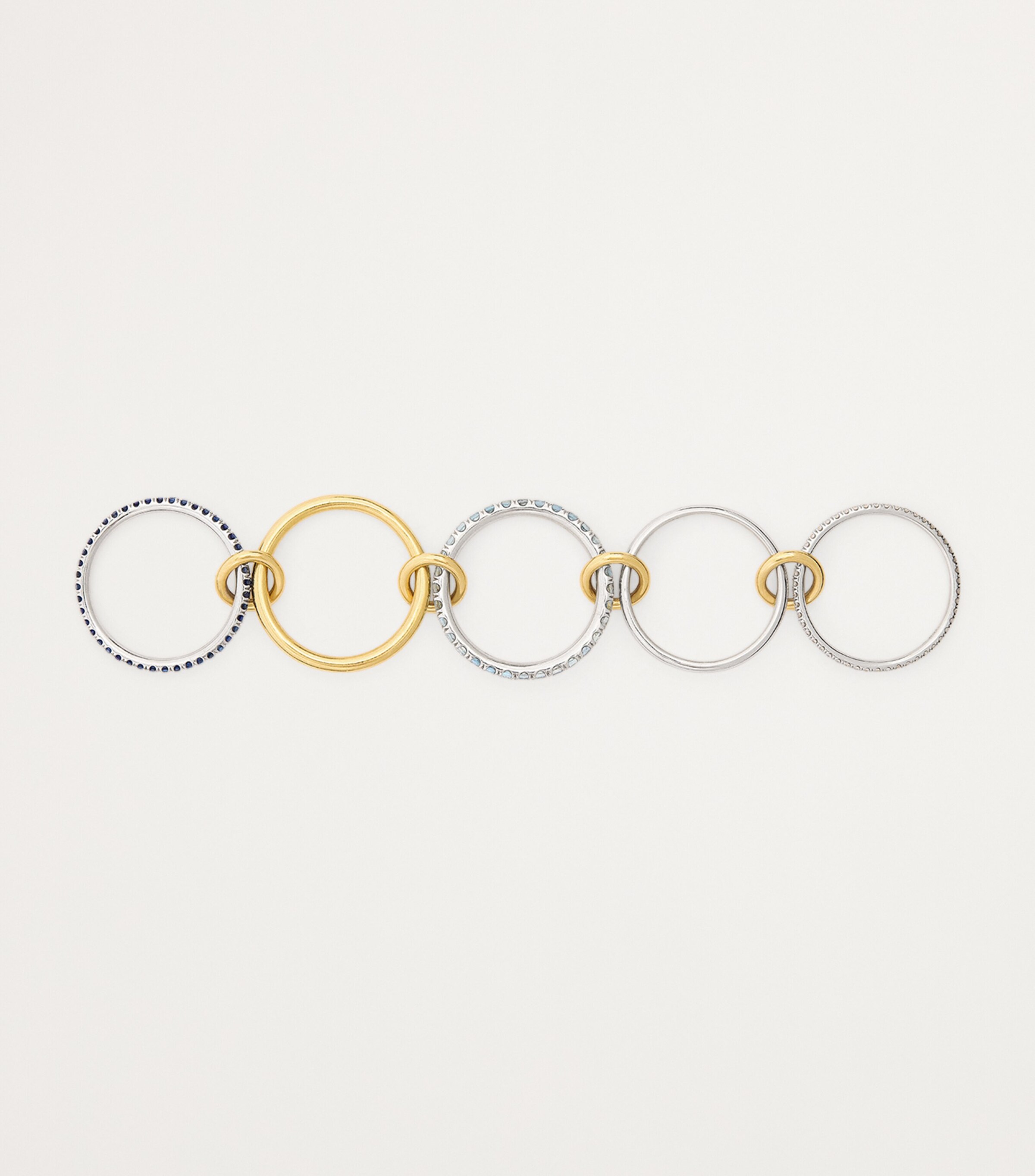 Mixed Gold, Diamond, Sapphire and Aquamarine Ring MIXED GOLD Image 3