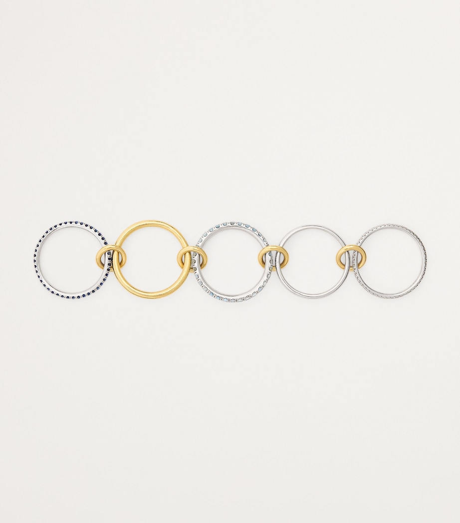 Mixed Gold, Diamond, Sapphire and Aquamarine Ring MIXED GOLD Image 3