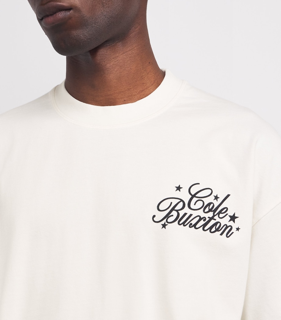 Cotton Stars Serif Print T-Shirt 101 VINTAGE WHITE Image 6