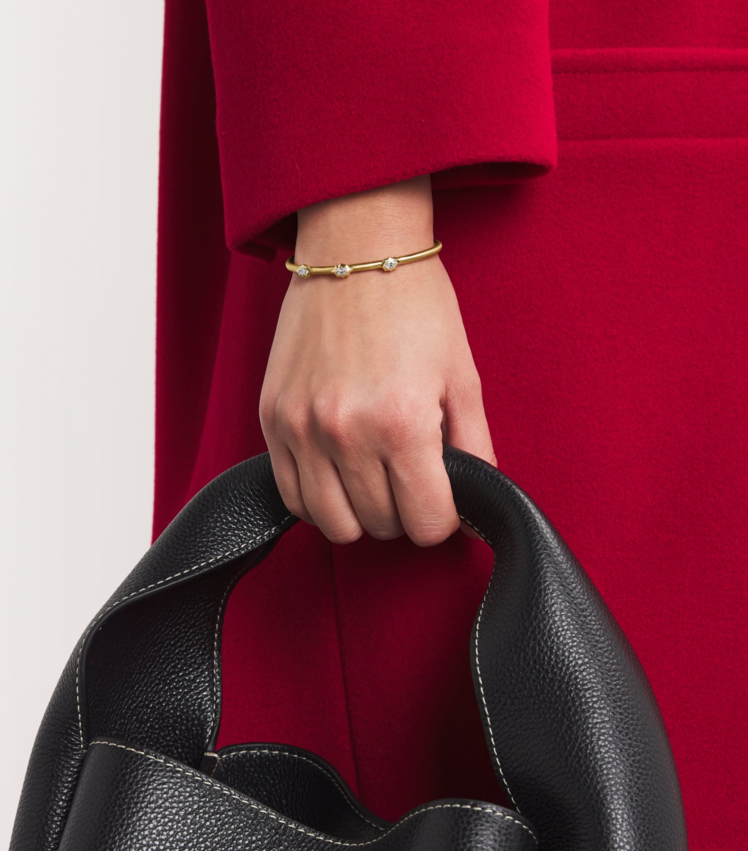 Small Yellow Gold and Diamond Plié Maverick Station Bangle YELLOW GOLD Image 2