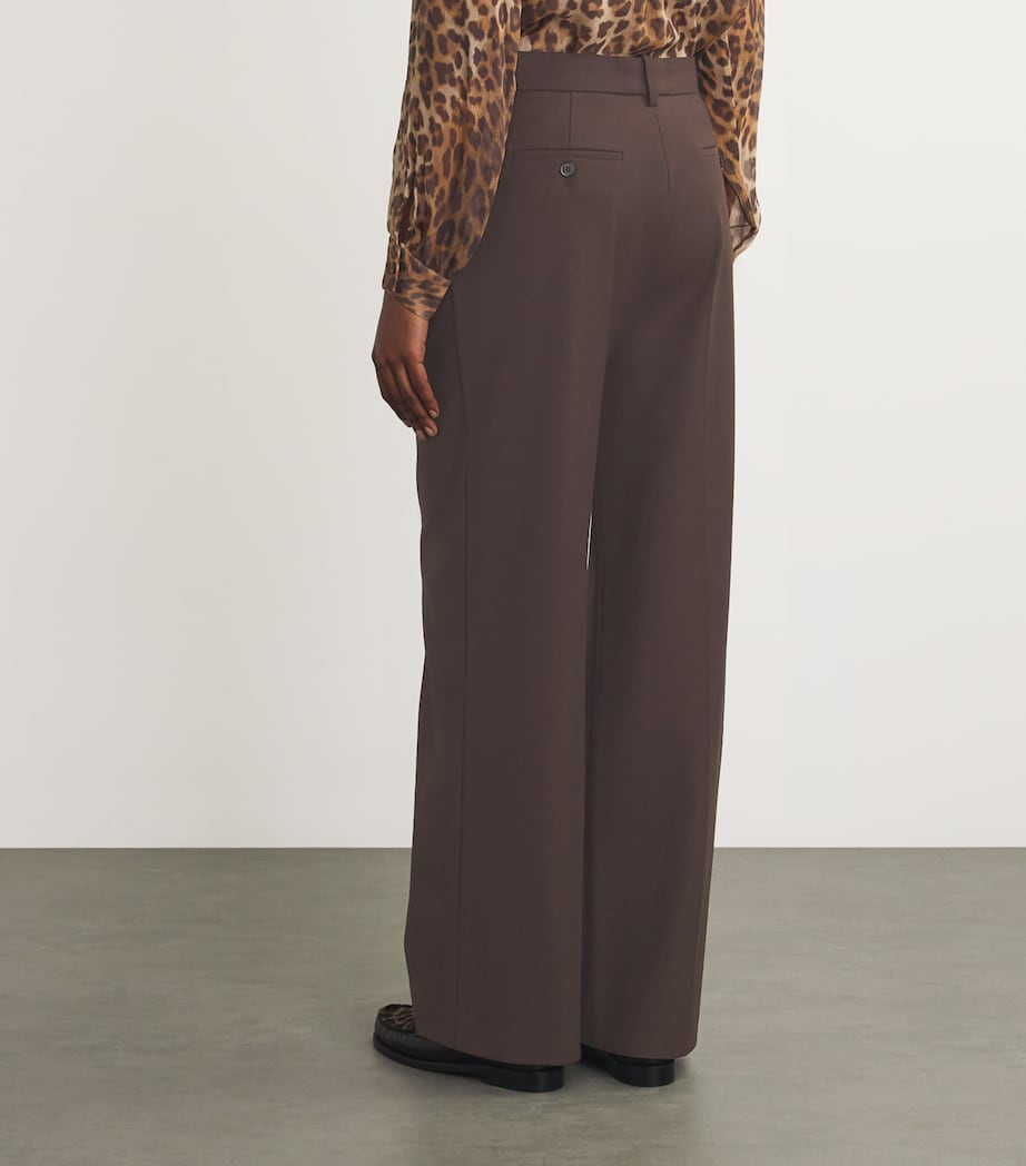 Wide-Leg Tailored Trousers BROWN Image 4