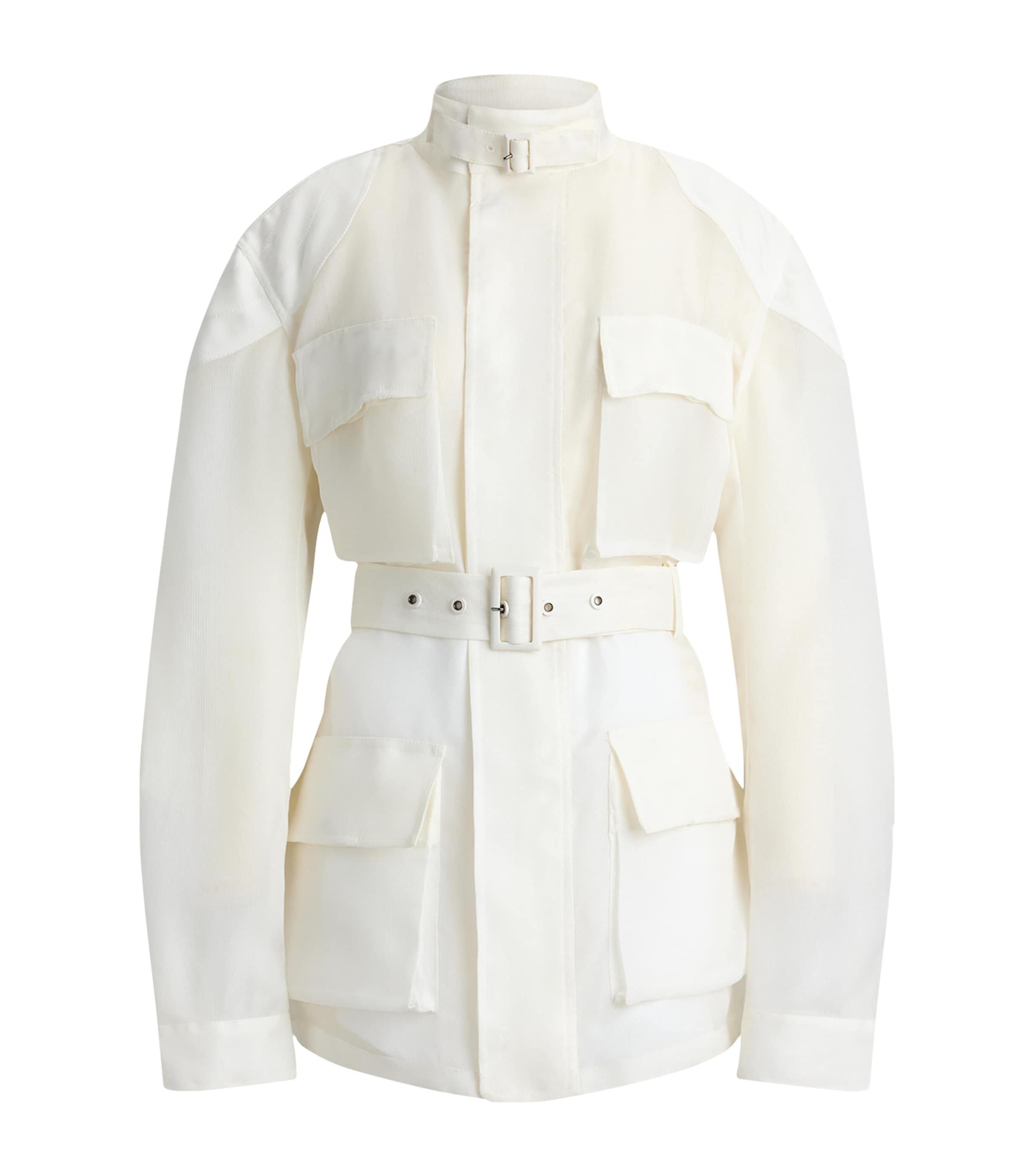 Ralph Lauren Collection Womens Silk Gazar Zaria Jacket Cream Image 1