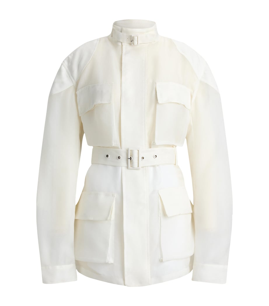 Ralph Lauren Collection Womens Silk Gazar Zaria Jacket Cream Image 1