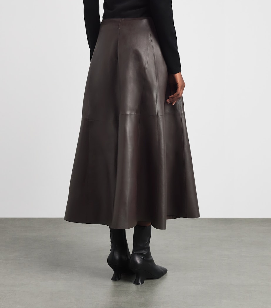 Arma Womens Lambskin Eleni Maxi Skirt Coffee Bean Image 5