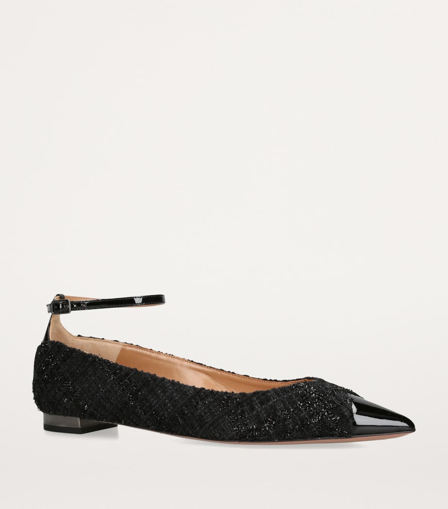 Aquazzura Leather Pinot Ballet Flats Black Image 3