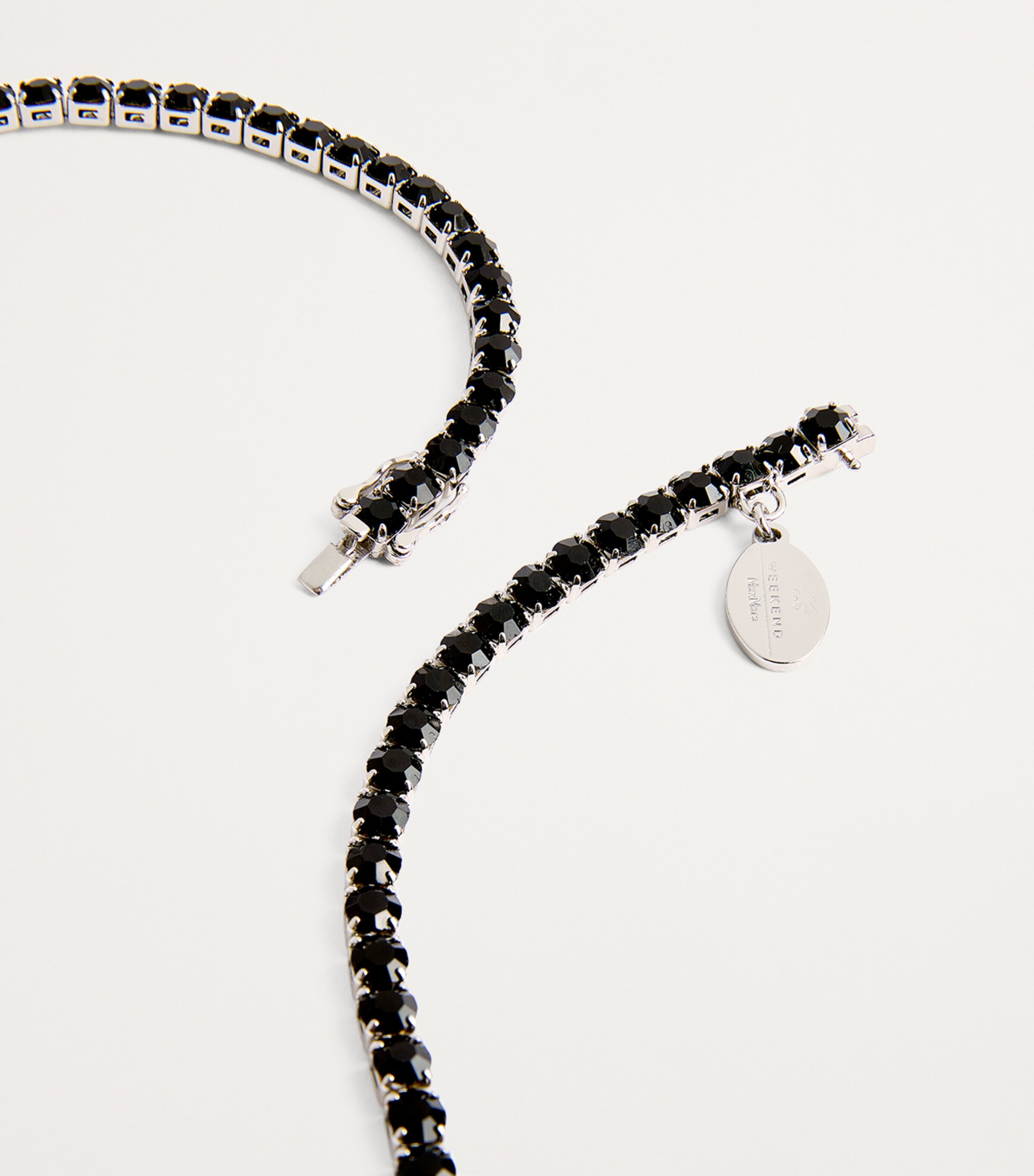 Weekend Max Mara Diamanté Tennis Choker Necklace Black Image 5