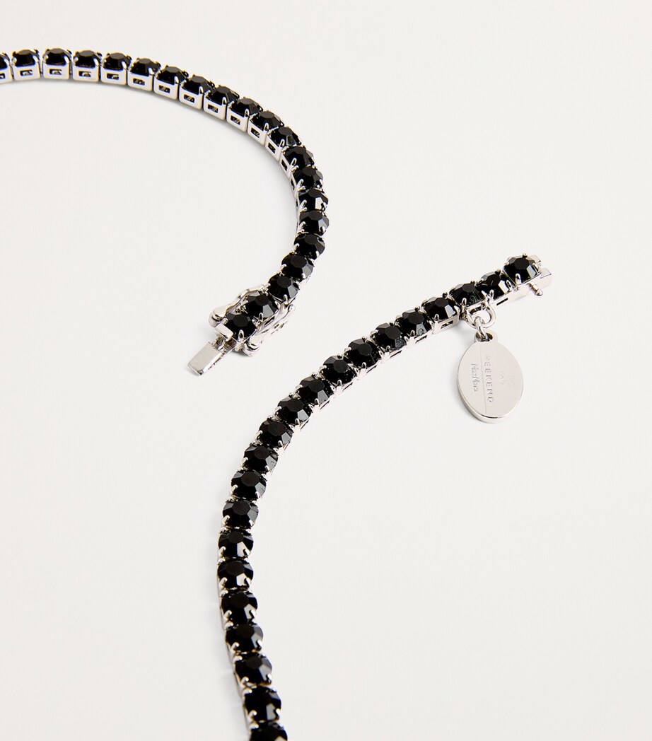 Weekend Max Mara Diamanté Tennis Choker Necklace Black Image 5