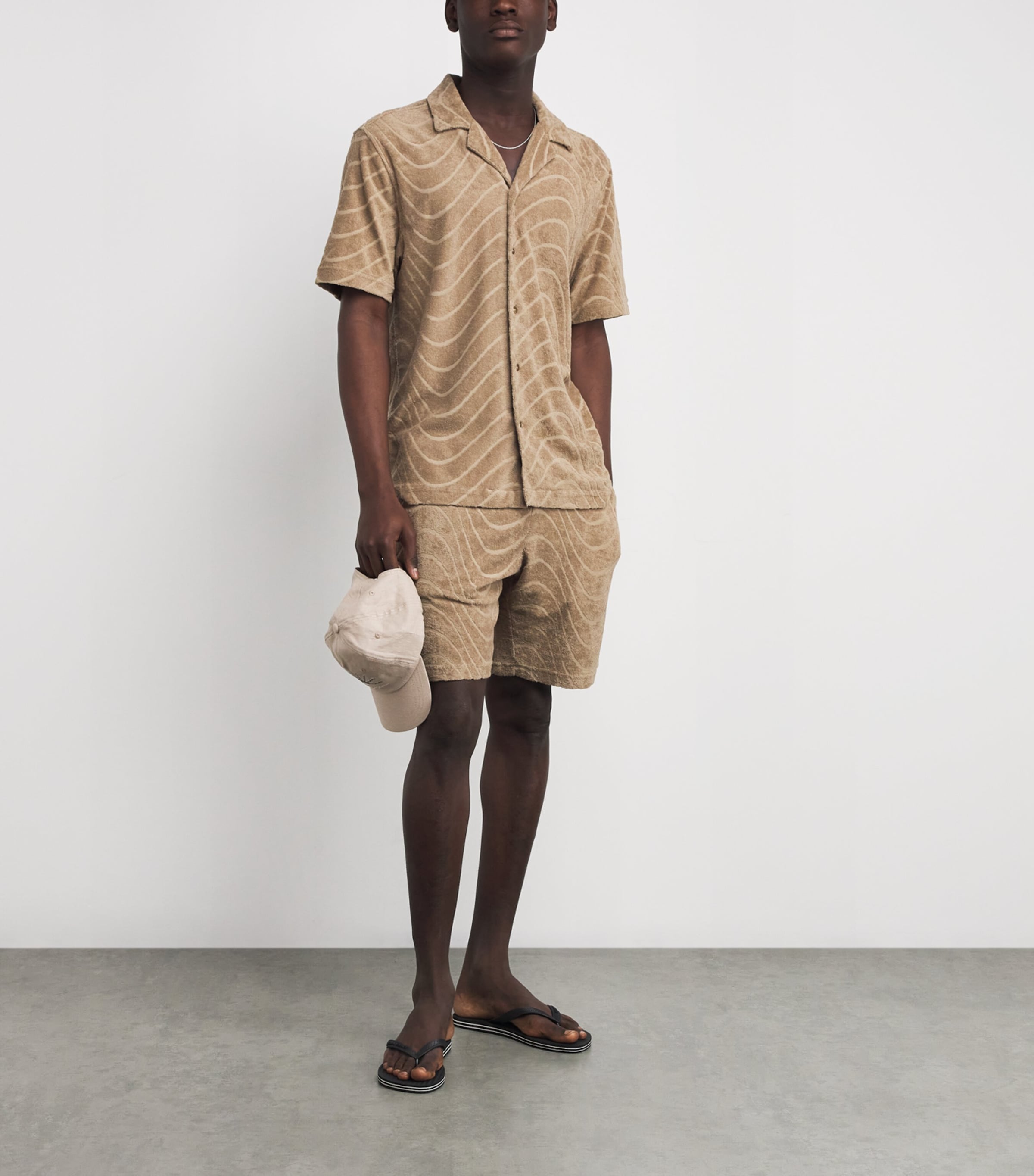 Terry Cotton Augusto Shorts 250-KHAKI Image 2