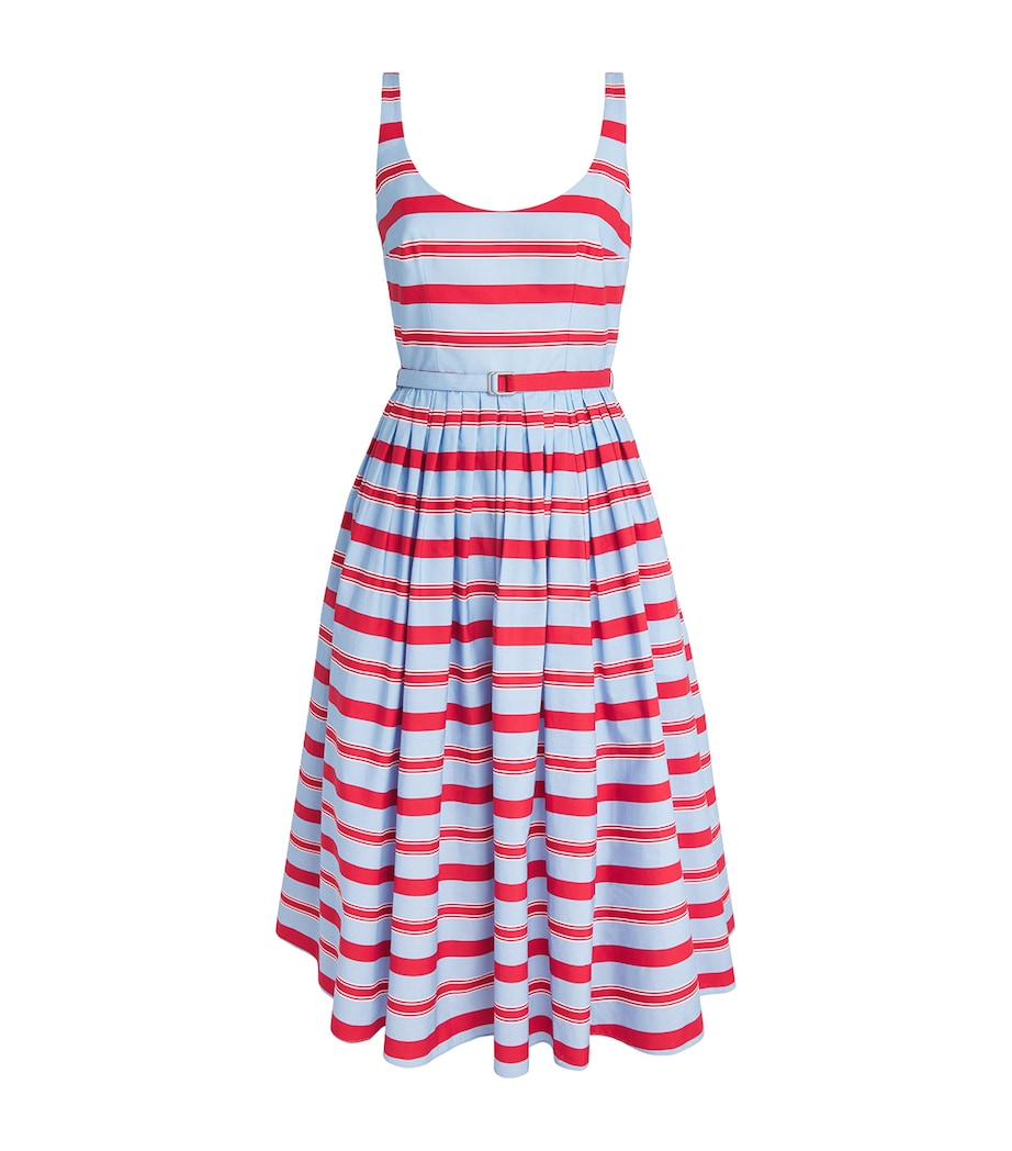 Emilia Wickstead Womens Cotton Stripe Eglatine Dress Bayedere Stripe Image 1