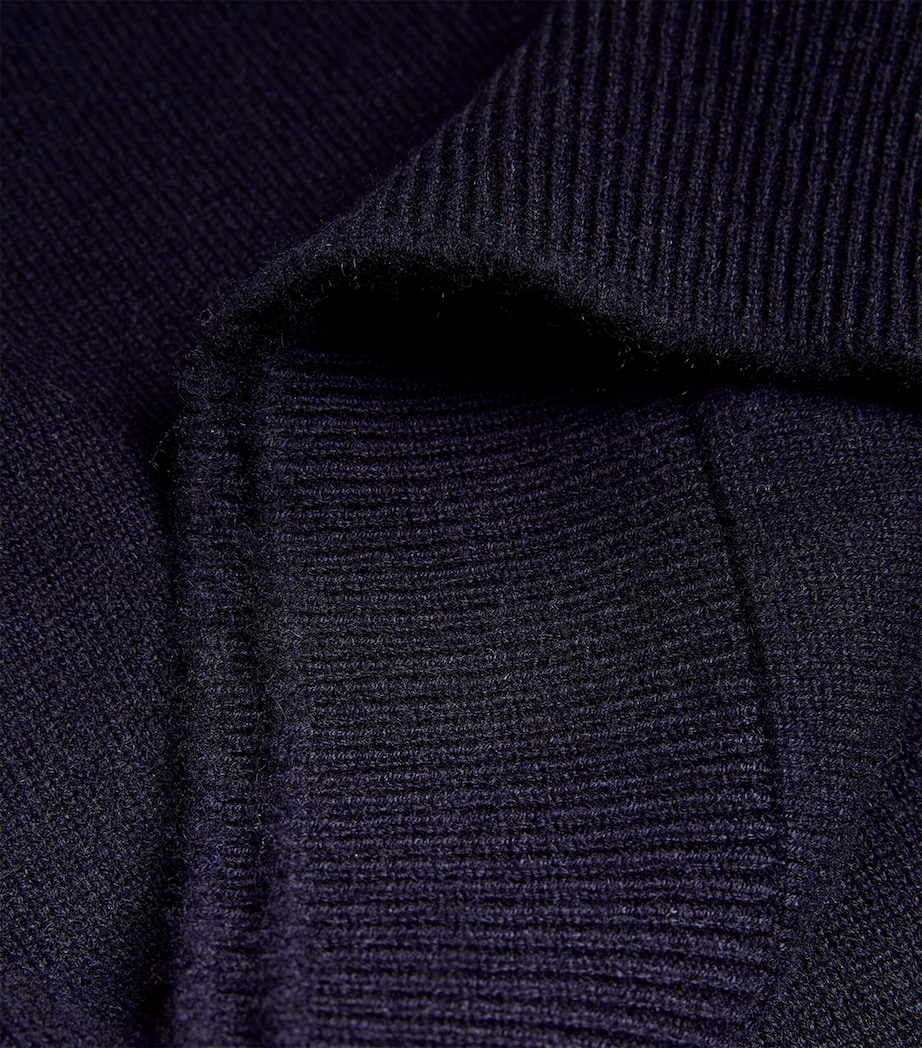 Harrods Womens Cashmere Hoodie Navy Image 5