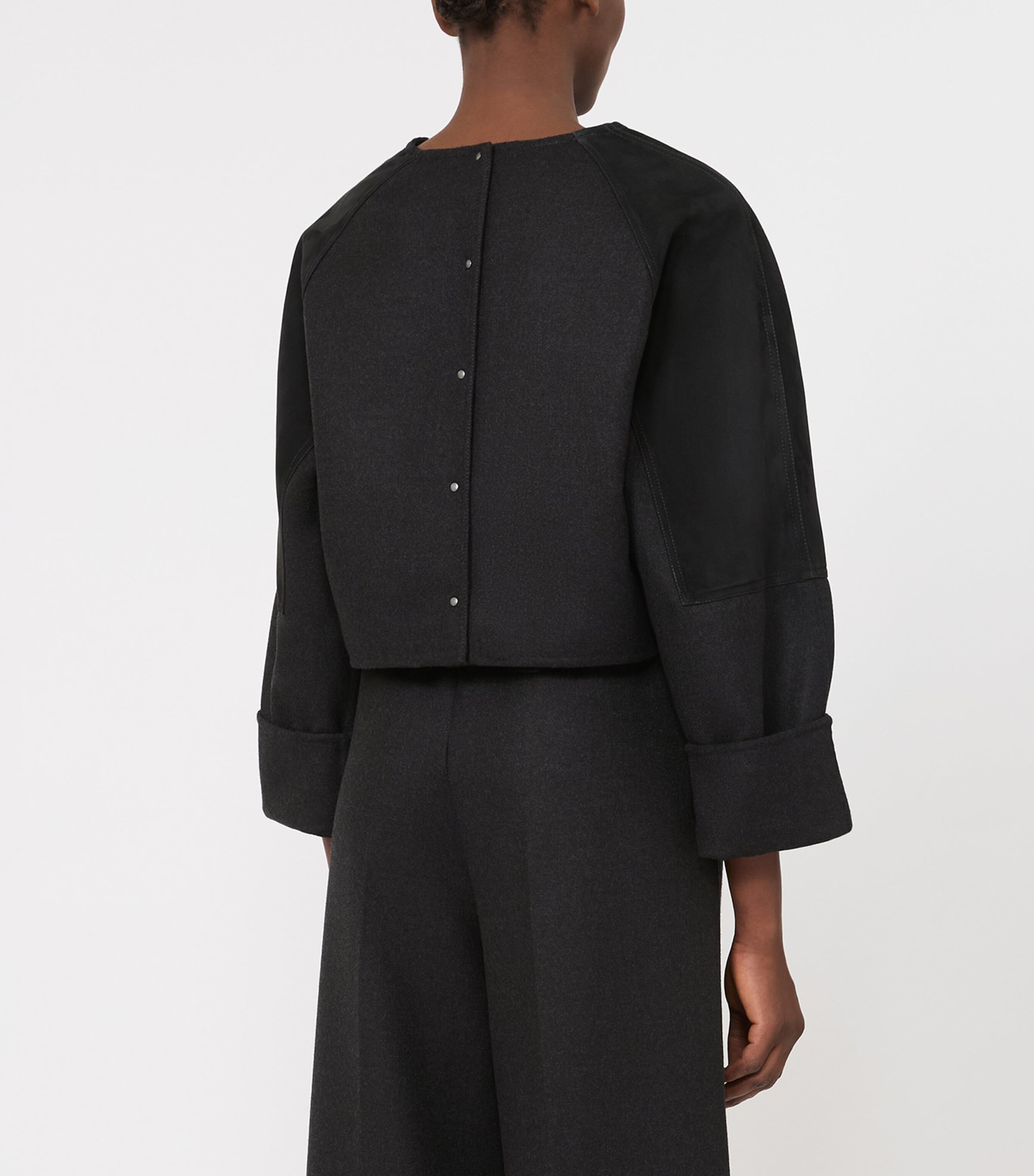 Max Mara Womens Stretch-Virgin Wool Top Dark Grey Image 4