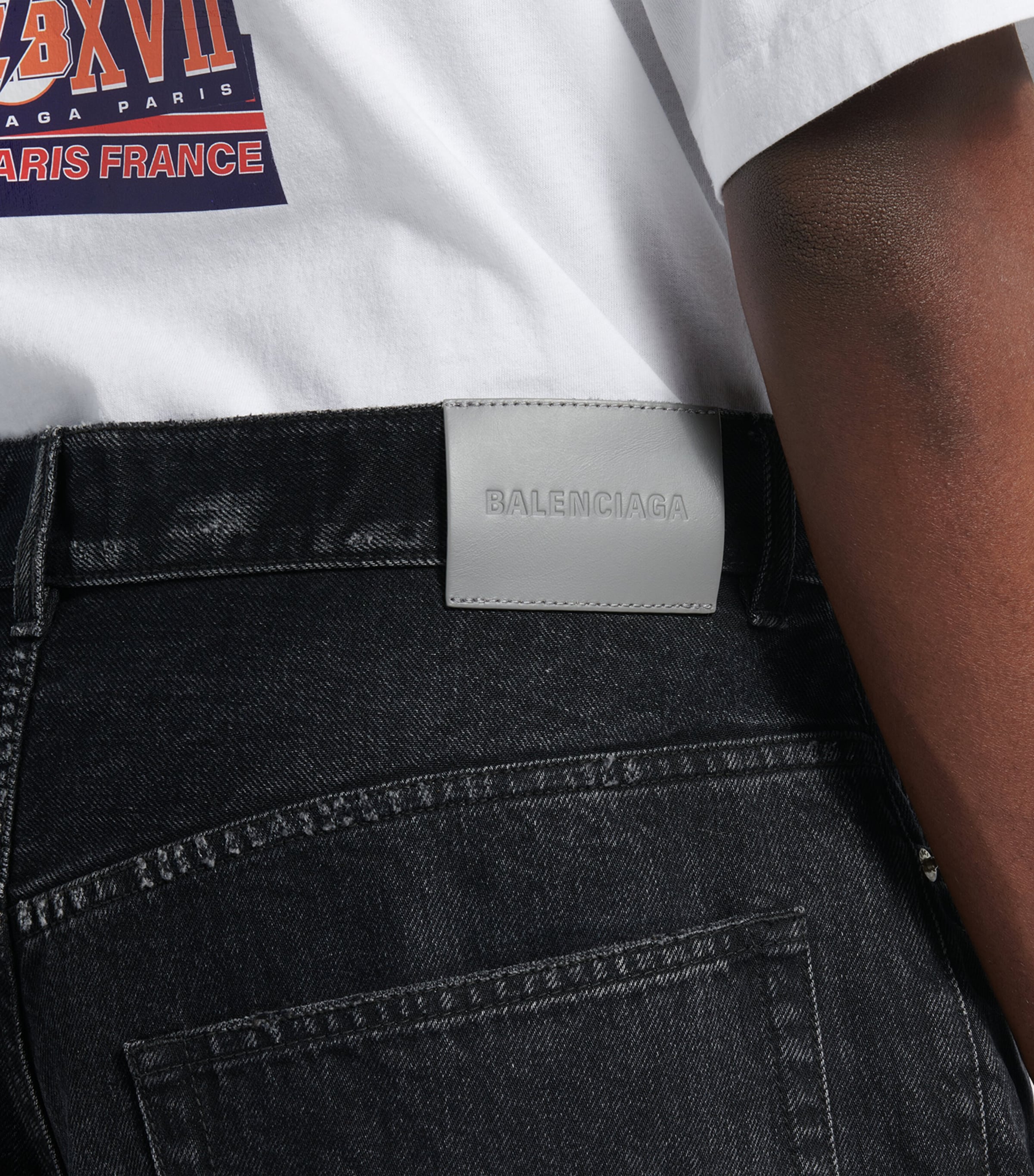 Balenciaga Mens Stay Press Denim Shorts Image 5