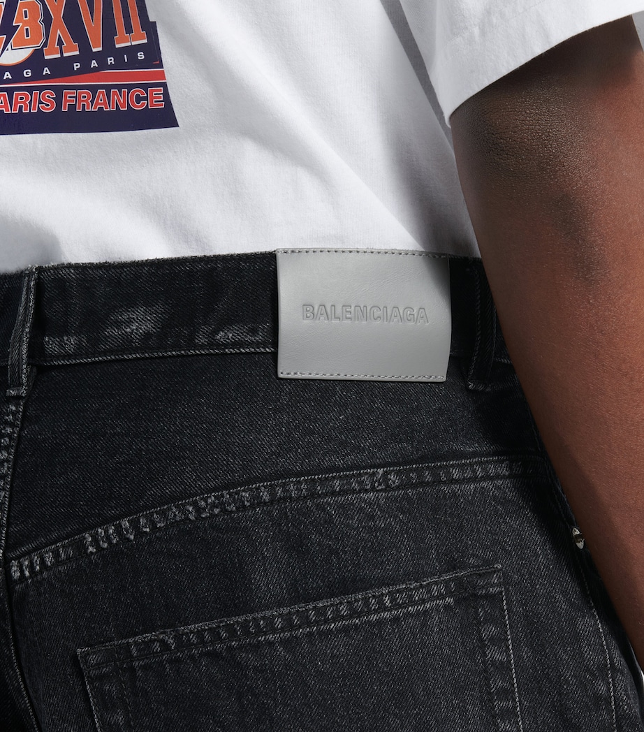 Balenciaga Mens Stay Press Denim Shorts Image 5