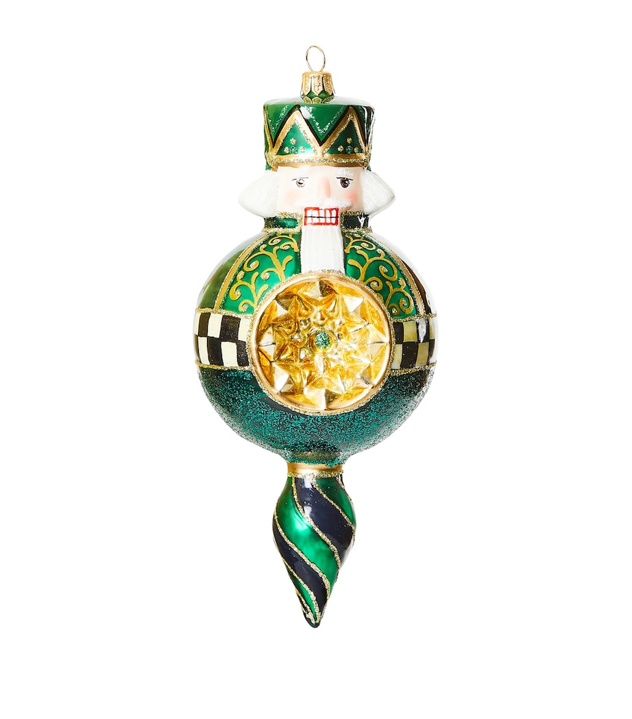Luxe Nutcracker Reflector Tree Decoration GREEN Image 1