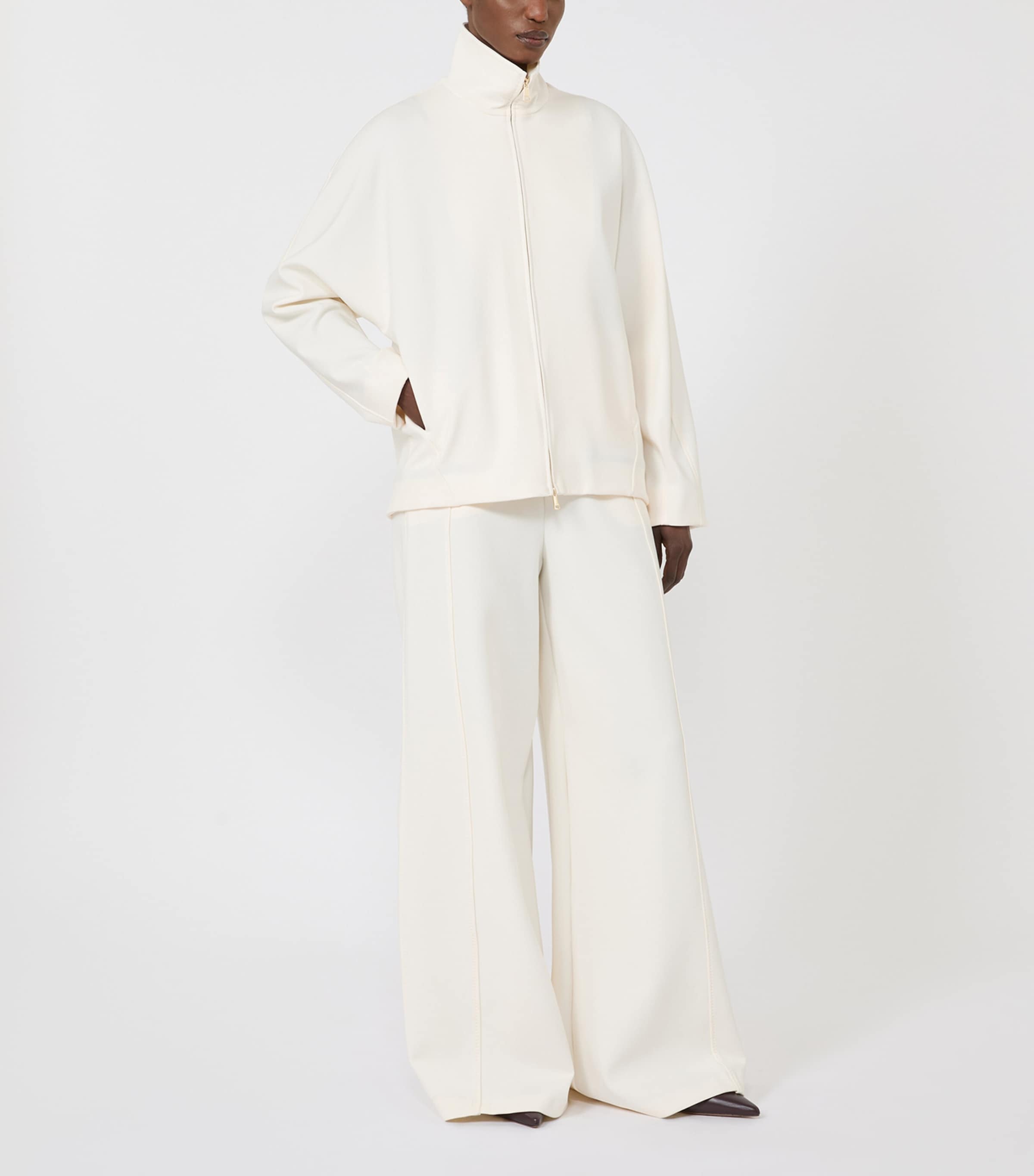 Jersey High-Neck Jacket IVORY Image 4