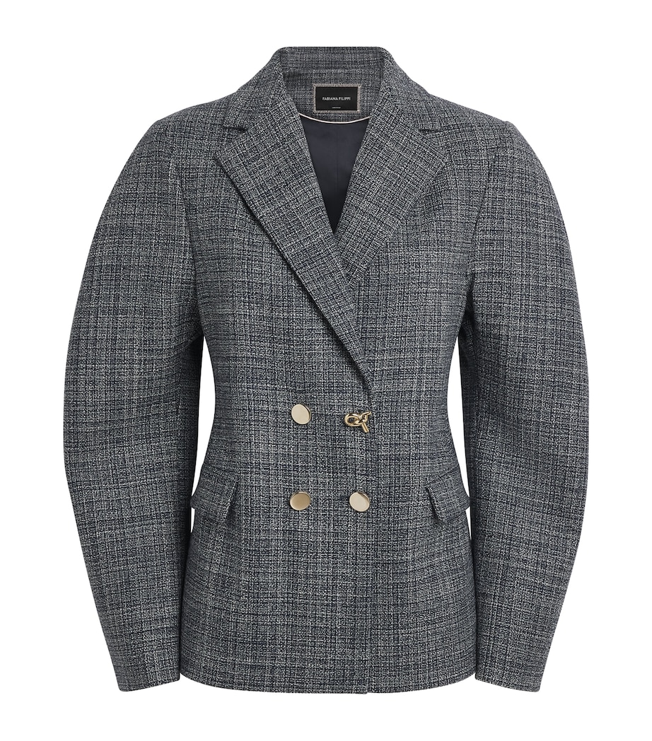 Fabiana Filippi Womens Virgin Wool Balloon Blazer Blu Notte Image 1