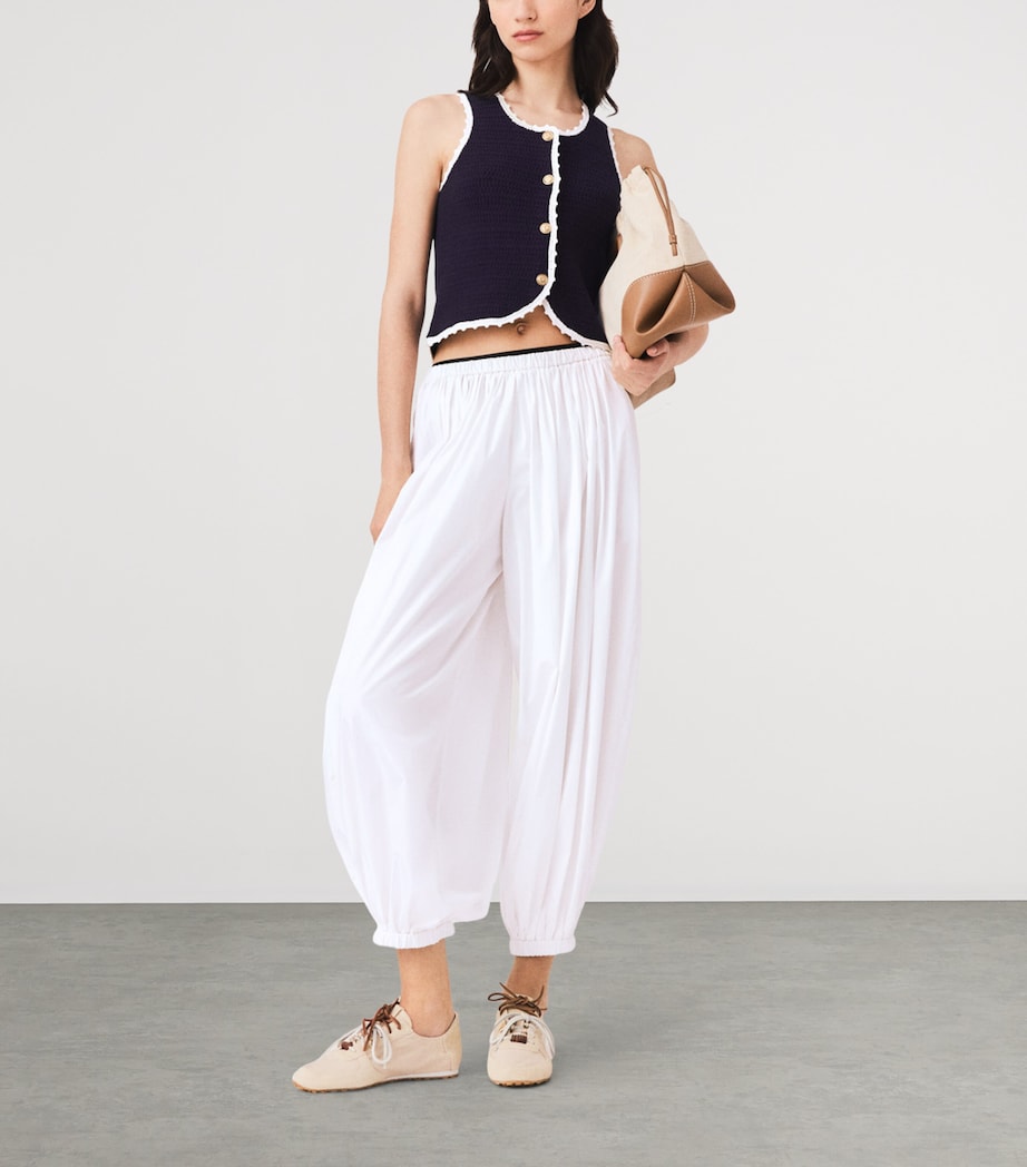 Maje Womens Cropped Sleeveless Cardigan Navy Image 2