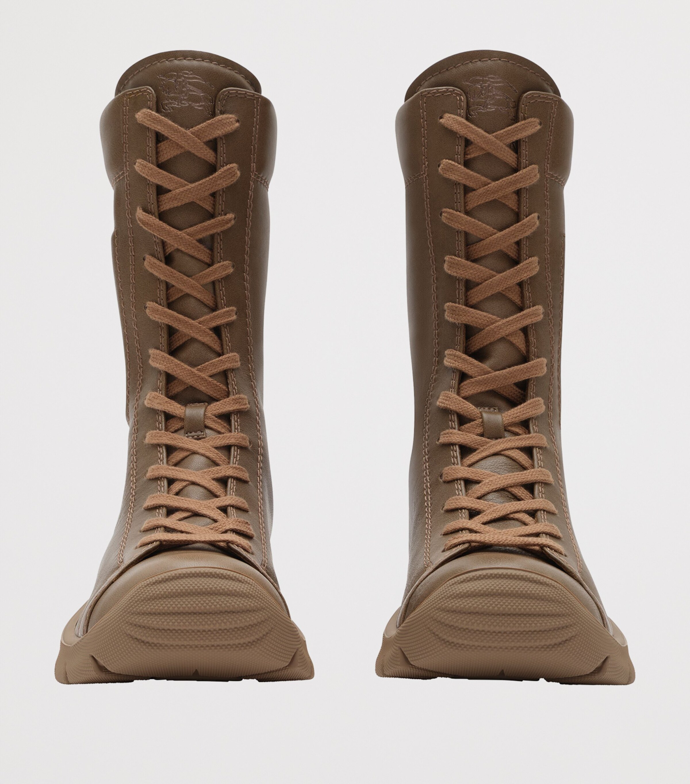 Burberry Leather Tone Lace-Up Boots Sun Baked Brown Image 2