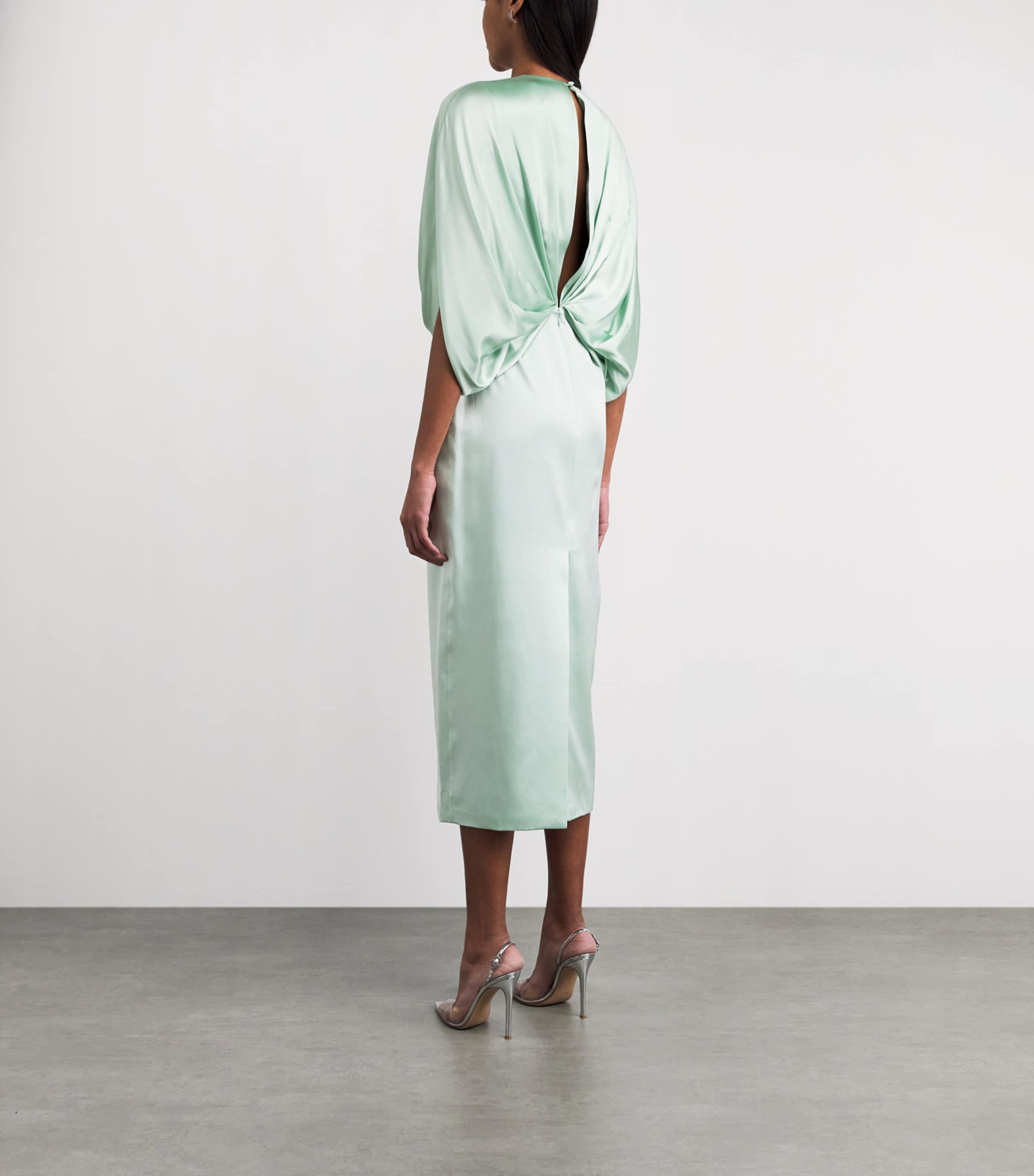 Roksanda Womens Silk Tari Midi Dress Opaline Image 4