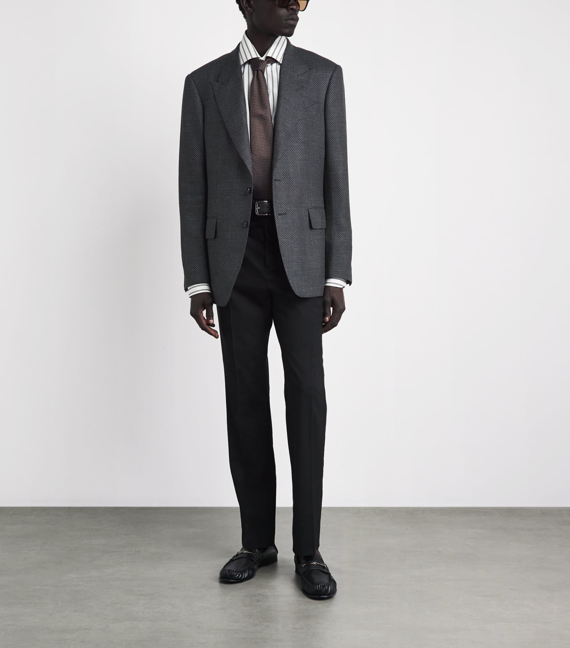 TOM FORD Mens Wool-Blend Honeycomb Shelton Blazer Nti Image 2