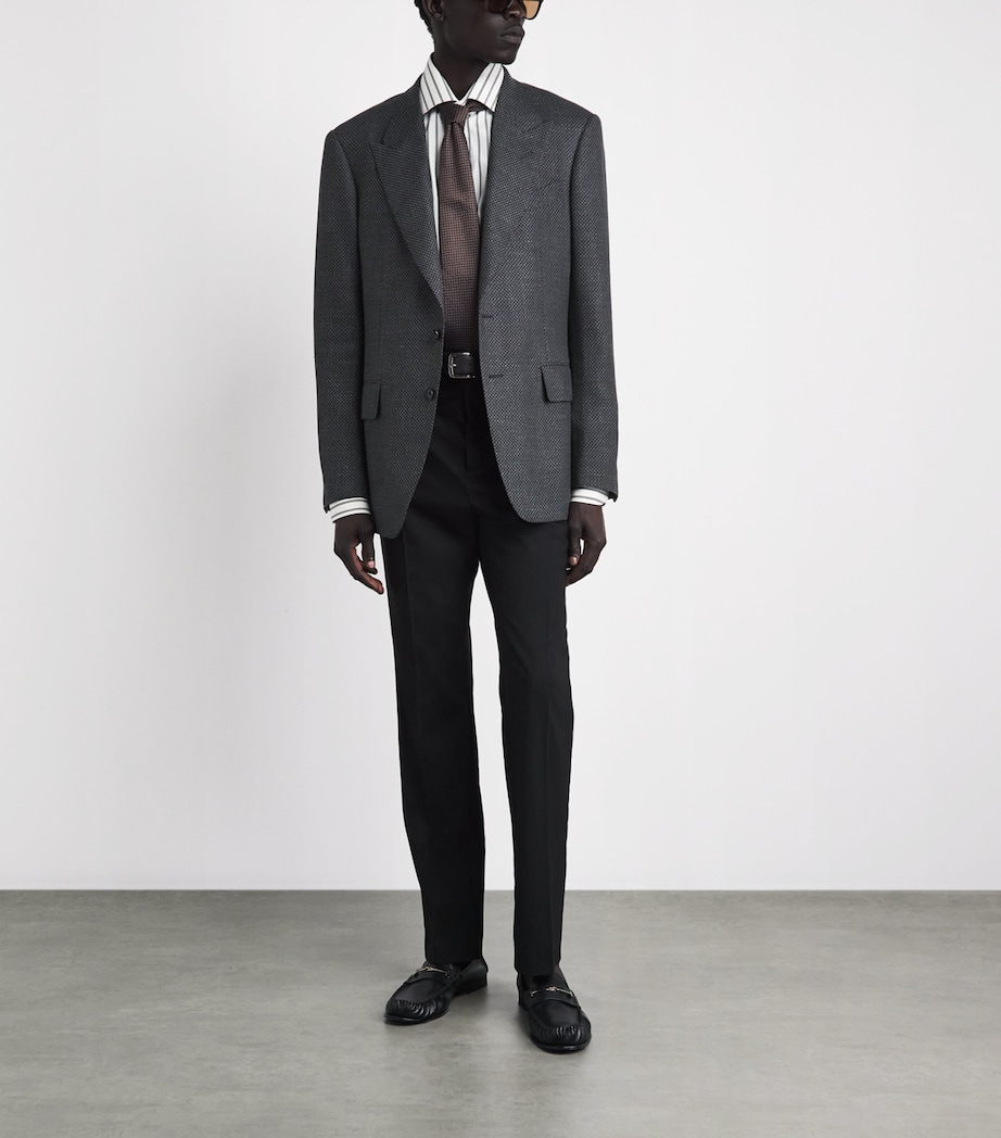 TOM FORD Mens Wool-Blend Honeycomb Shelton Blazer Nti Image 2